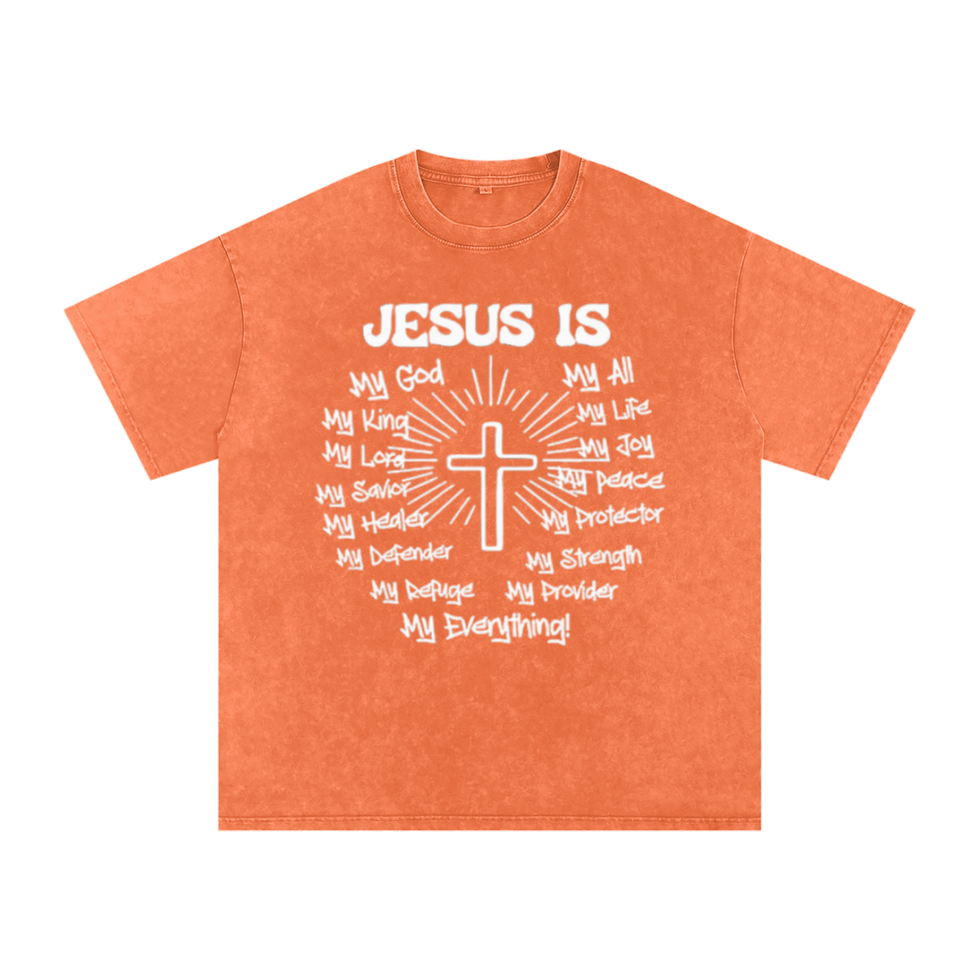 "Jesus is my everything" Snow Washed Oversized Cotton T-Shirt