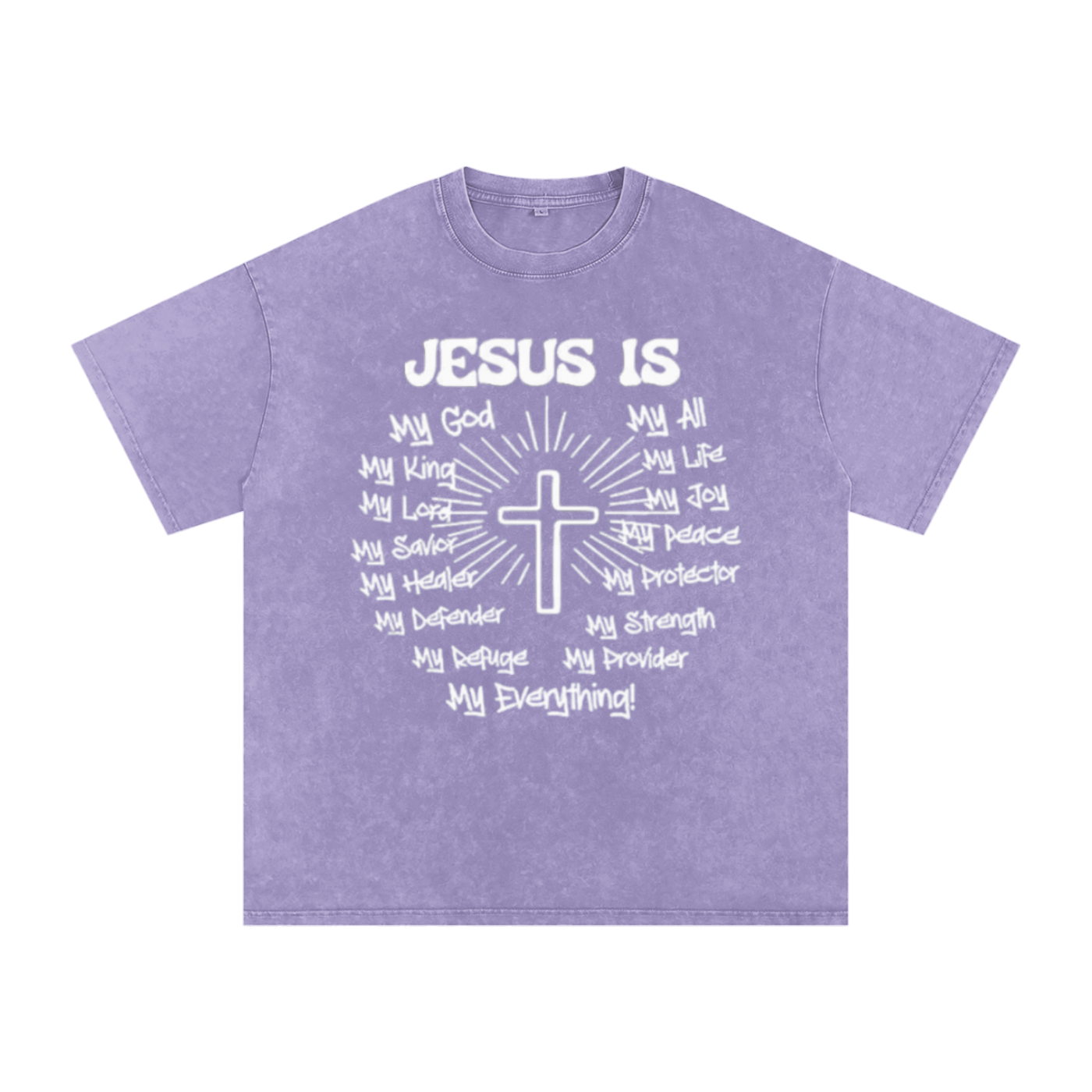"Jesus is my everything" Snow Washed Oversized Cotton T-Shirt