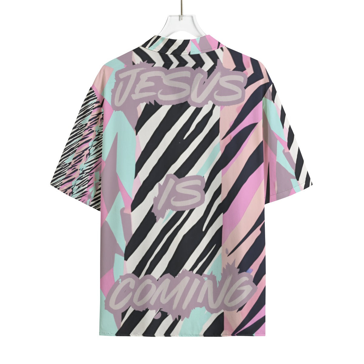 Jesus is Coming Zebra Hawaiian Rayon Shirt