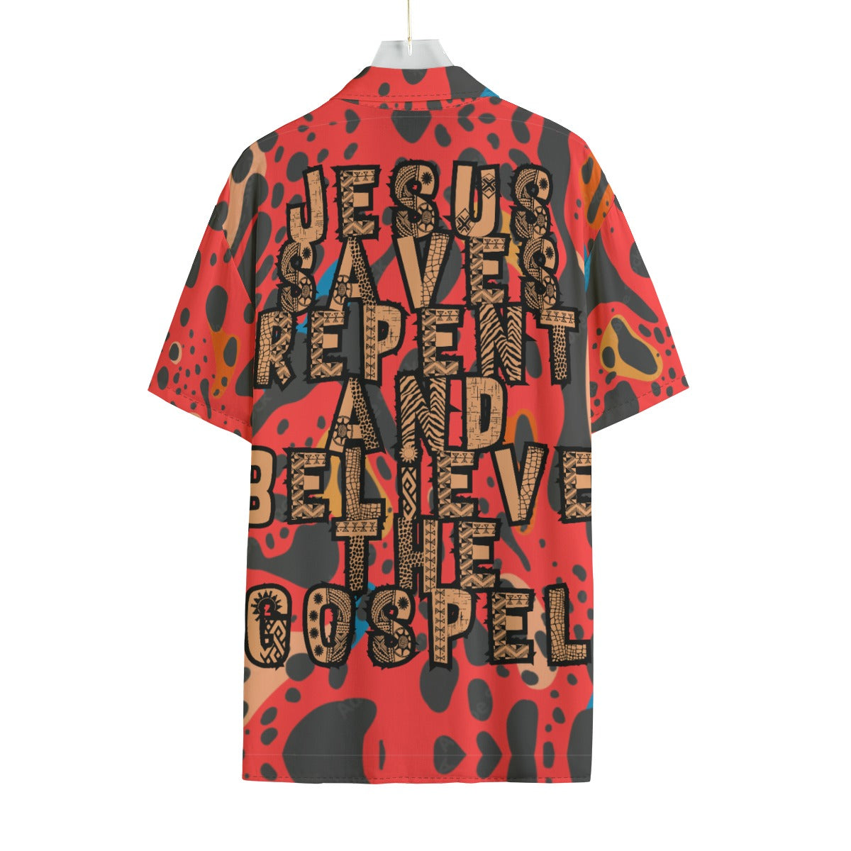 Jesus Saves Repent & Believe the Gospel Rayon Shirt With Pocket