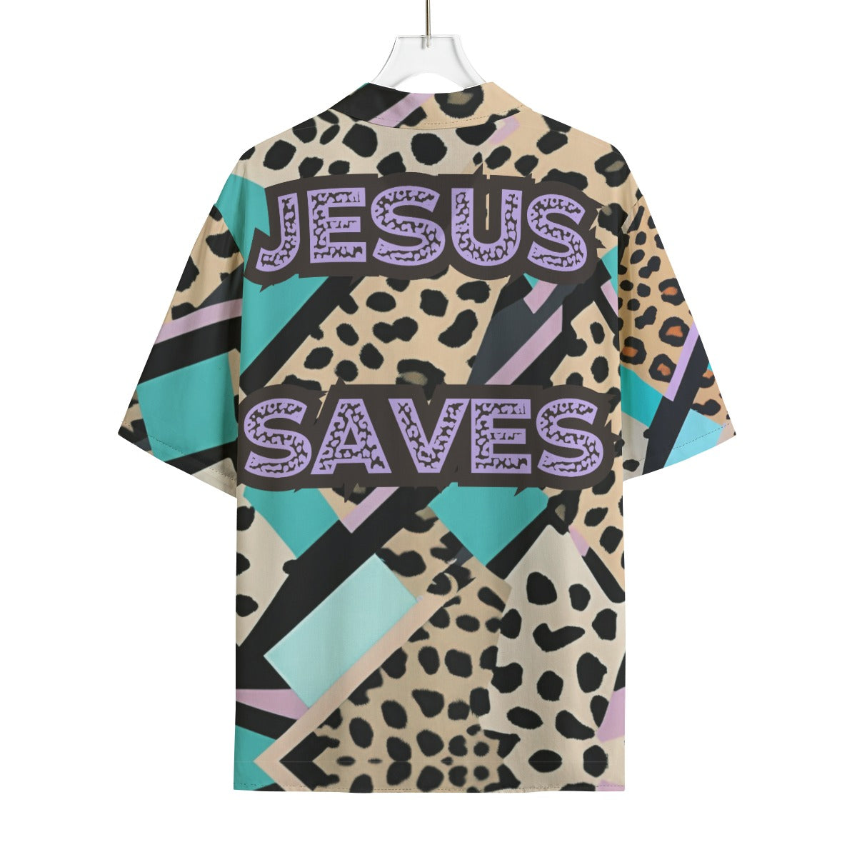 Jesus Saves Leopard Hawaiian Rayon Shirt