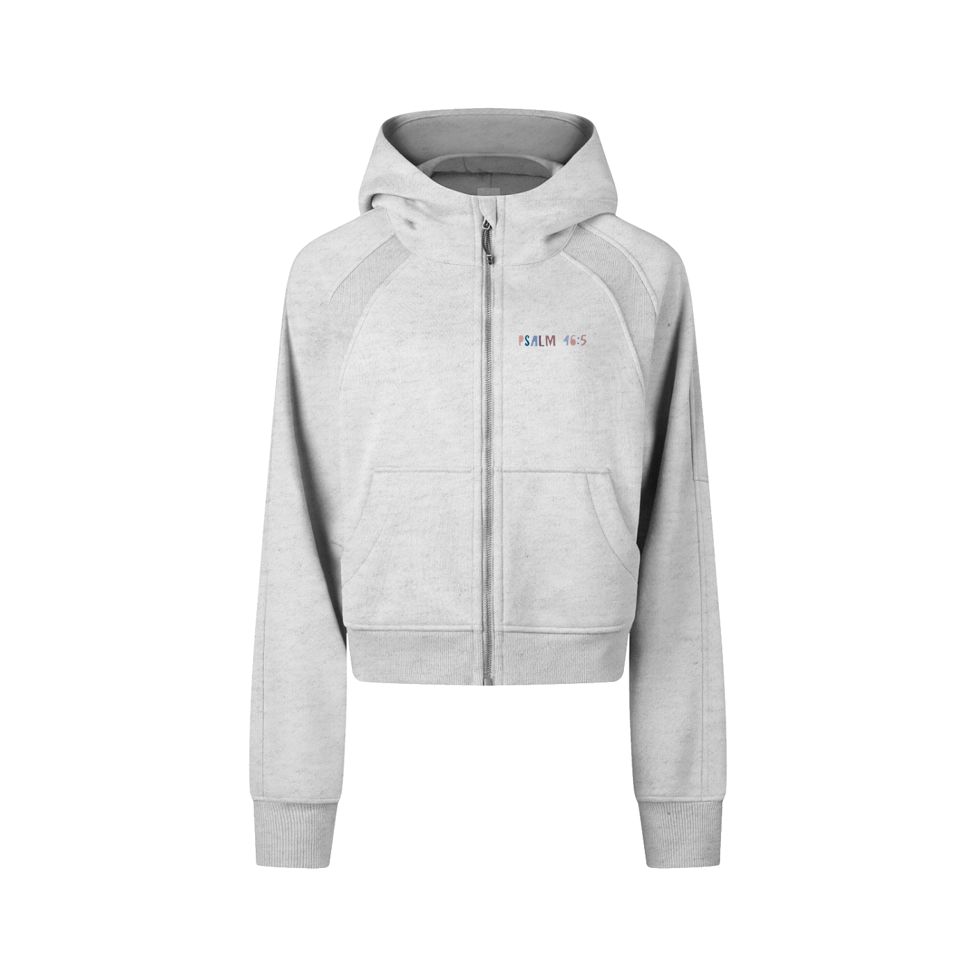 "Psalm 46:5" Women's Cropped Zip-Through Hoodie
