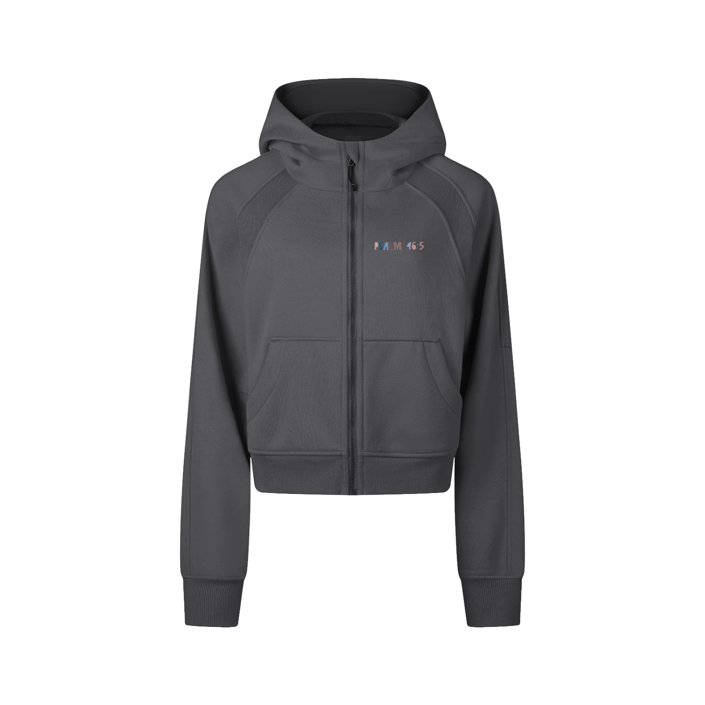"Psalm 46:5" Women's Cropped Zip-Through Hoodie