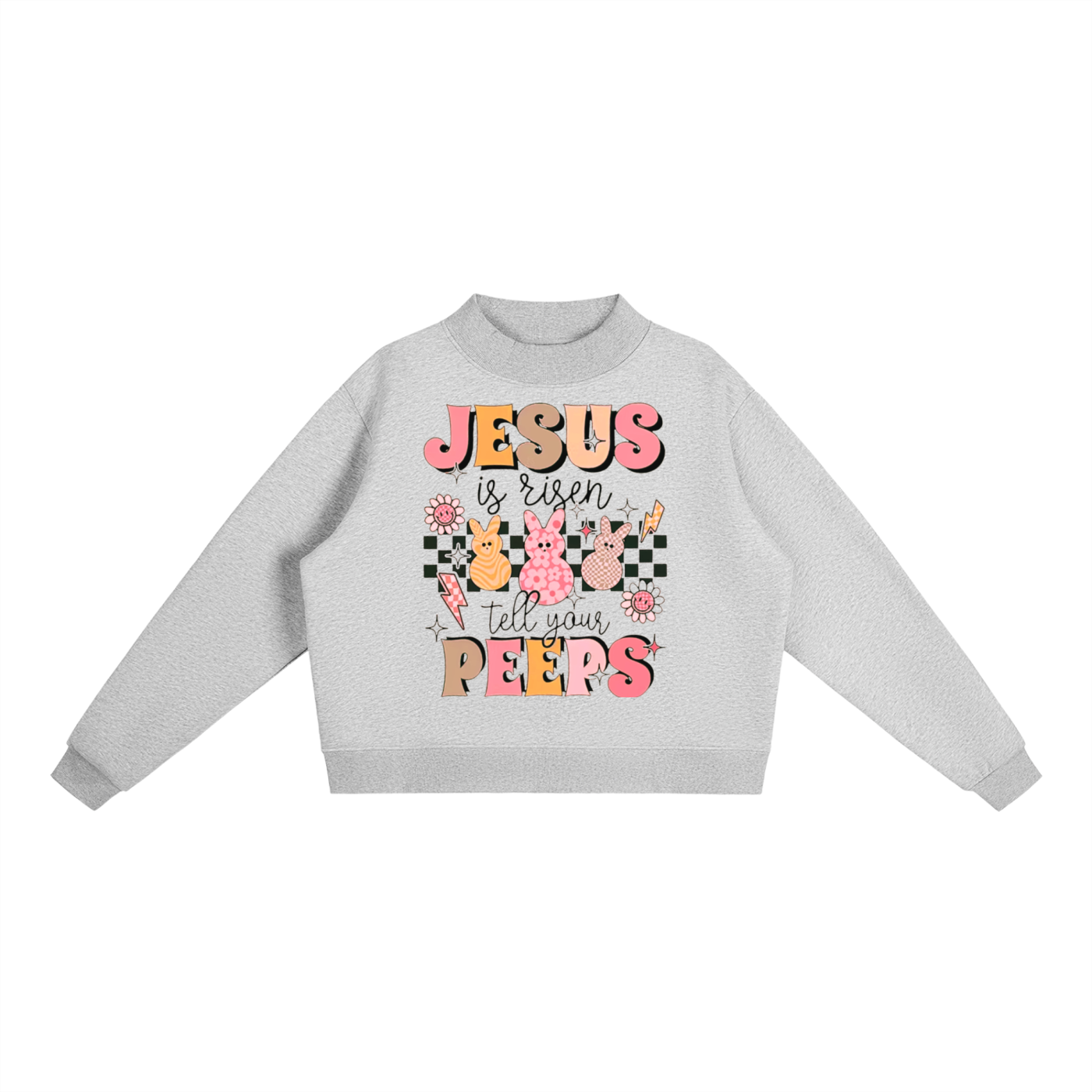 "Jesus is Risen" Women's Essential Fleece Mid-Neck Crew Sweatshirt