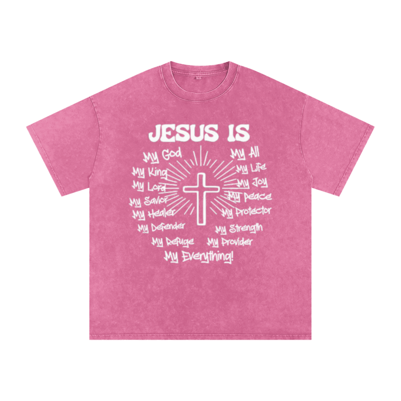 "Jesus is my everything" Snow Washed Oversized Cotton T-Shirt