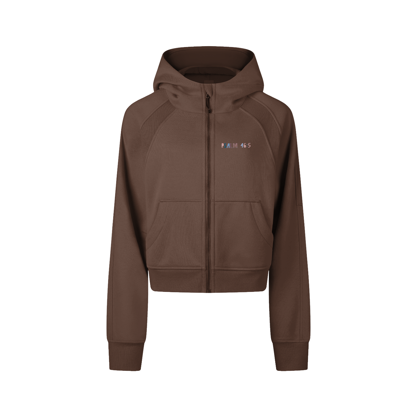"Psalm 46:5" Women's Cropped Zip-Through Hoodie