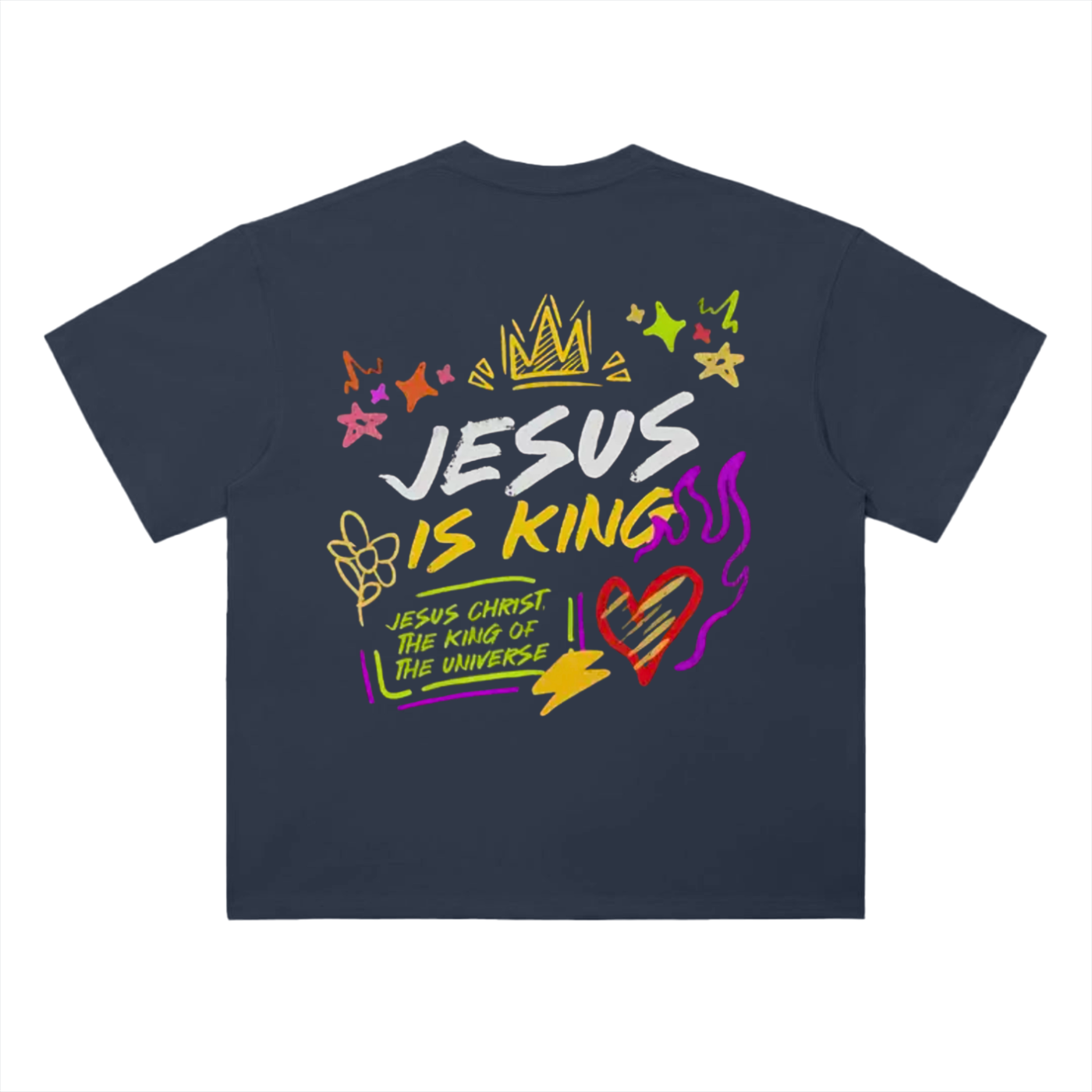 "Jesus is King" Heavyweight Drop Shoulder Cotton T-Shirt