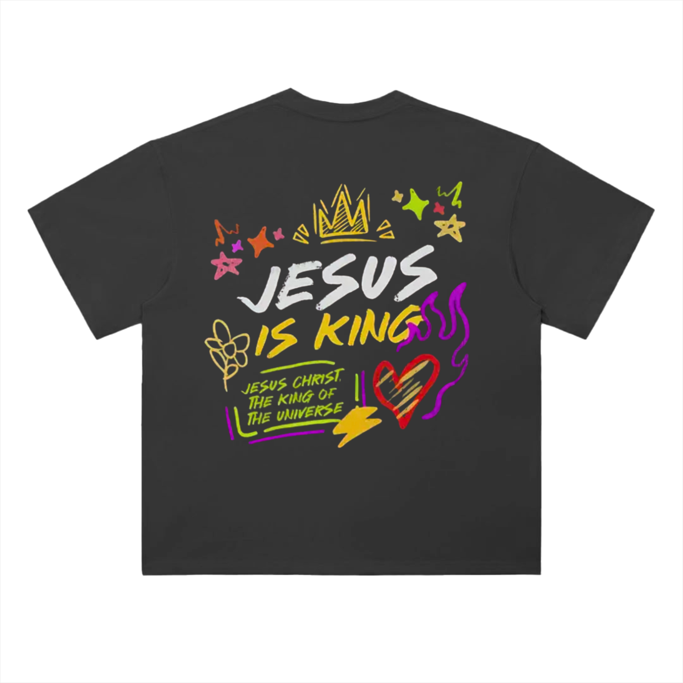 "Jesus is King" Heavyweight Drop Shoulder Cotton T-Shirt
