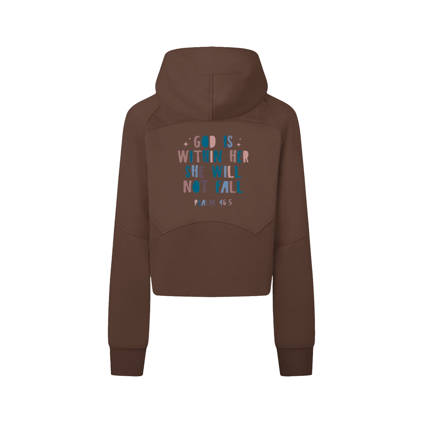 "Psalm 46:5" Women's Cropped Zip-Through Hoodie