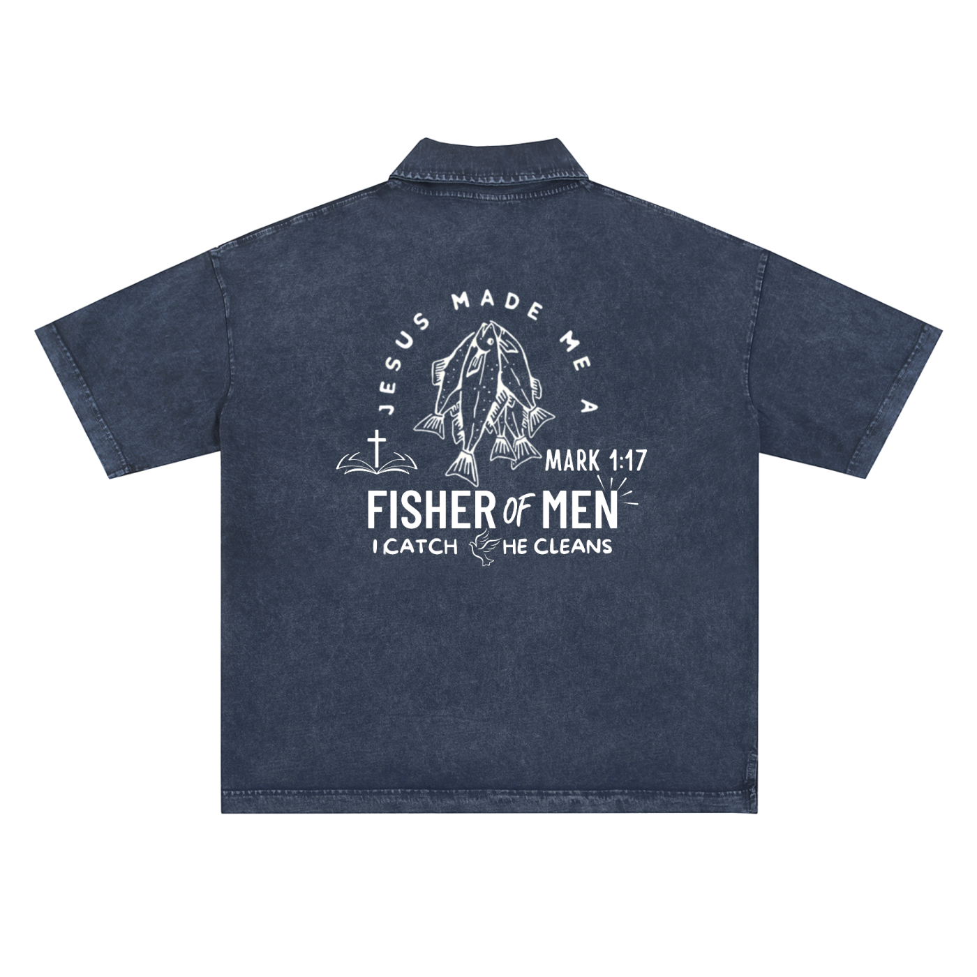 Jesus is king Heavyweight Snow-Washed Polo T-Shirt