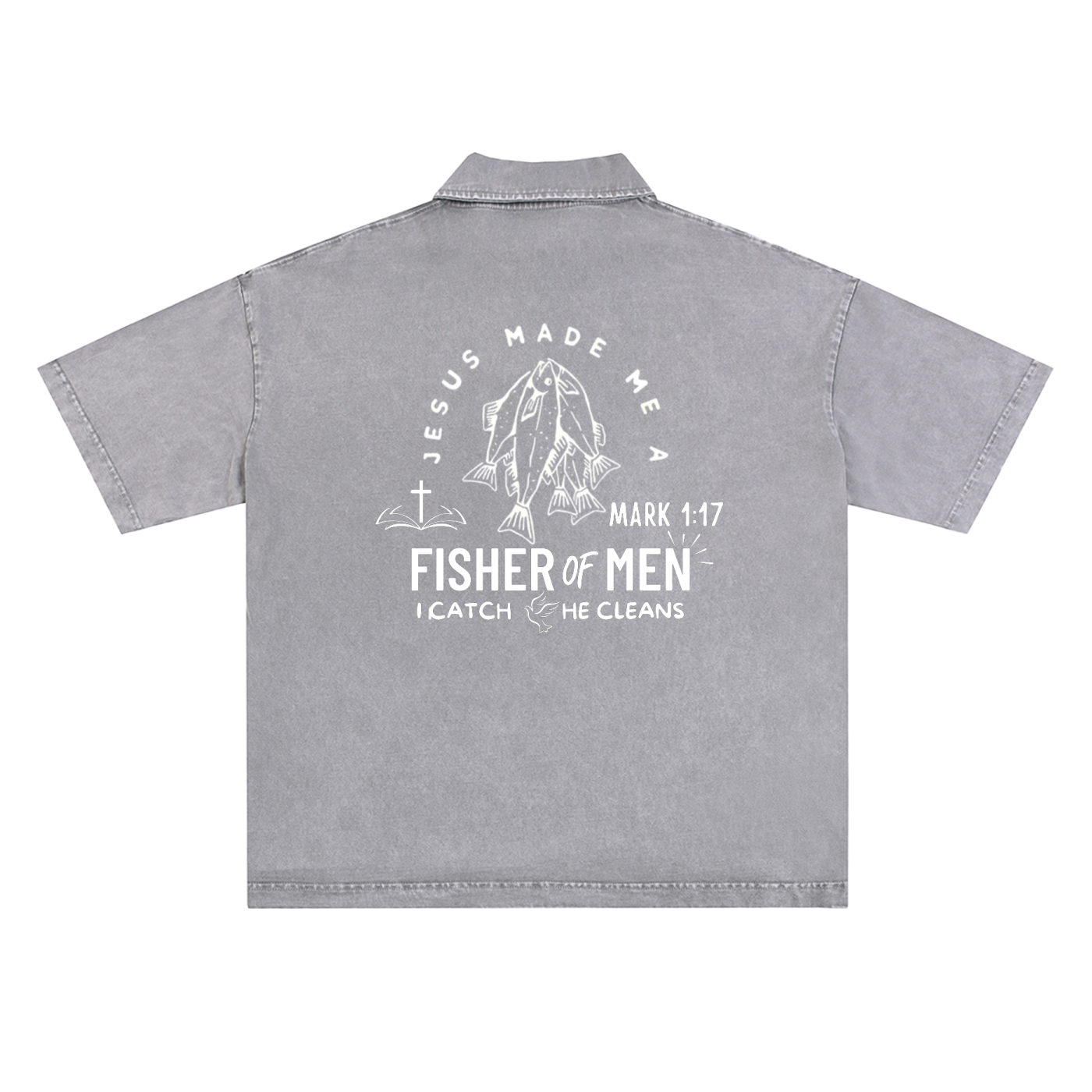Jesus is king Heavyweight Snow-Washed Polo T-Shirt