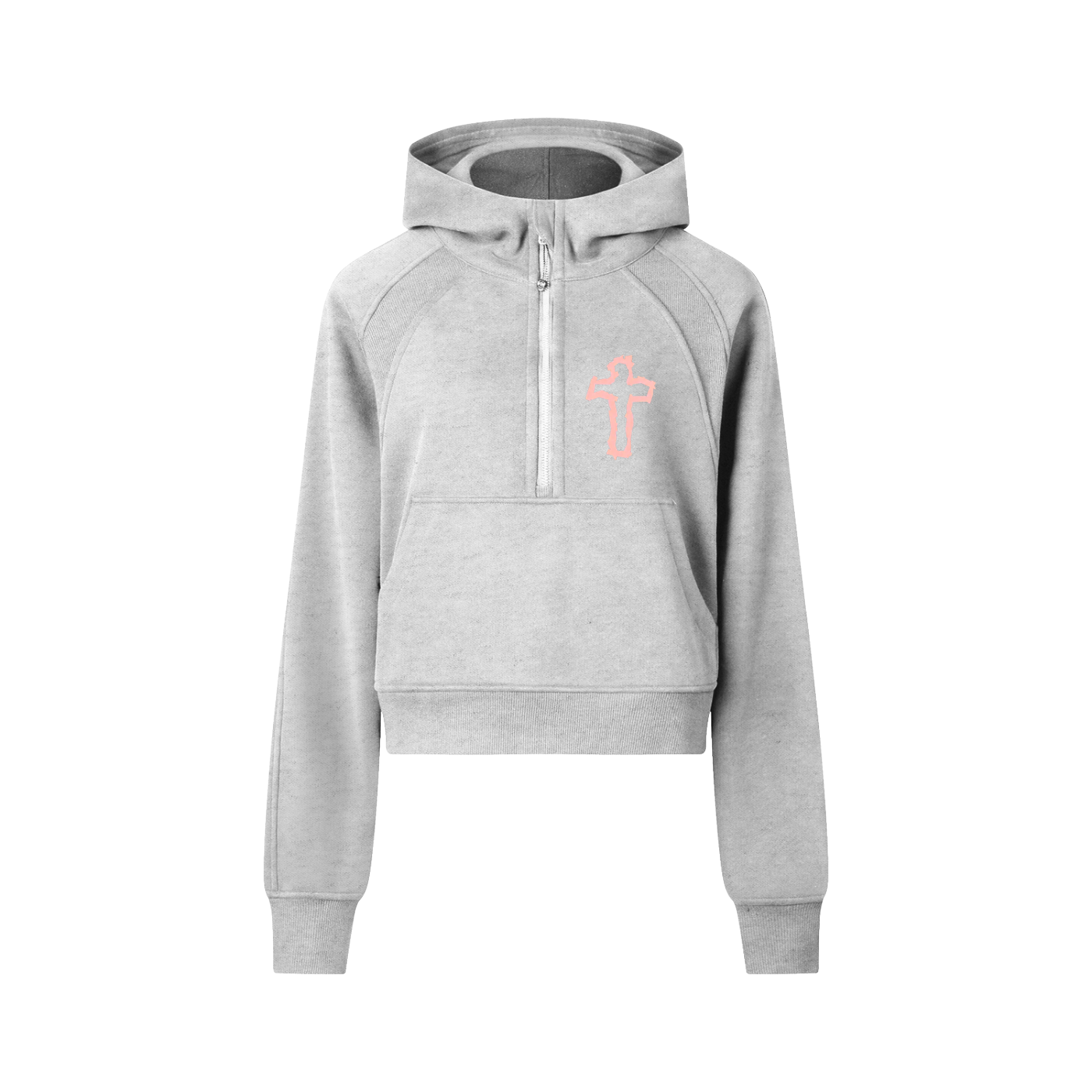 "Faith" Women's Cropped Half-Zip Hoodie