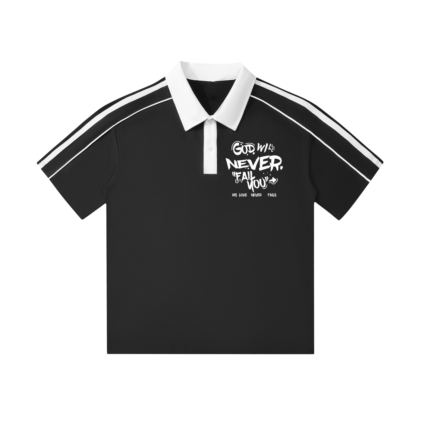 "Jesus is my Everything" Contrast Collar Short-Sleeve Polo Shirt