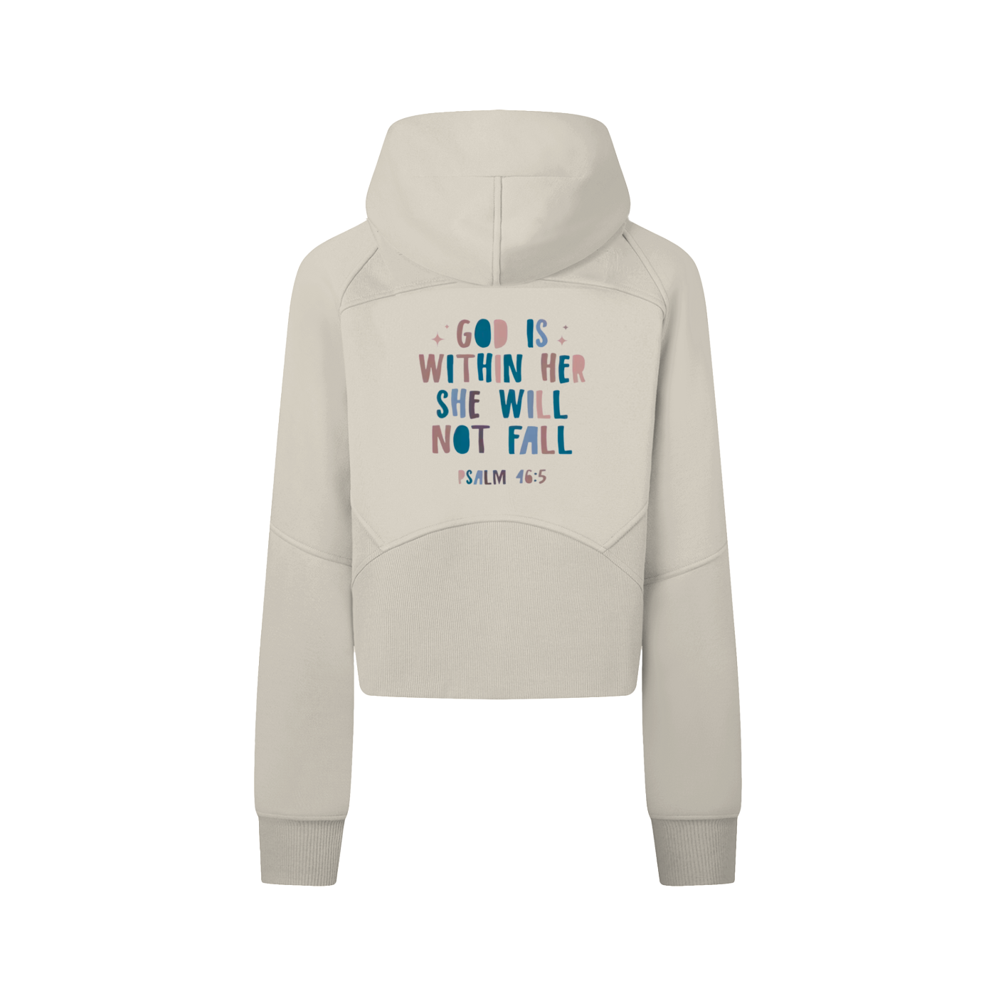 "Psalm 46:5" Women's Cropped Zip-Through Hoodie
