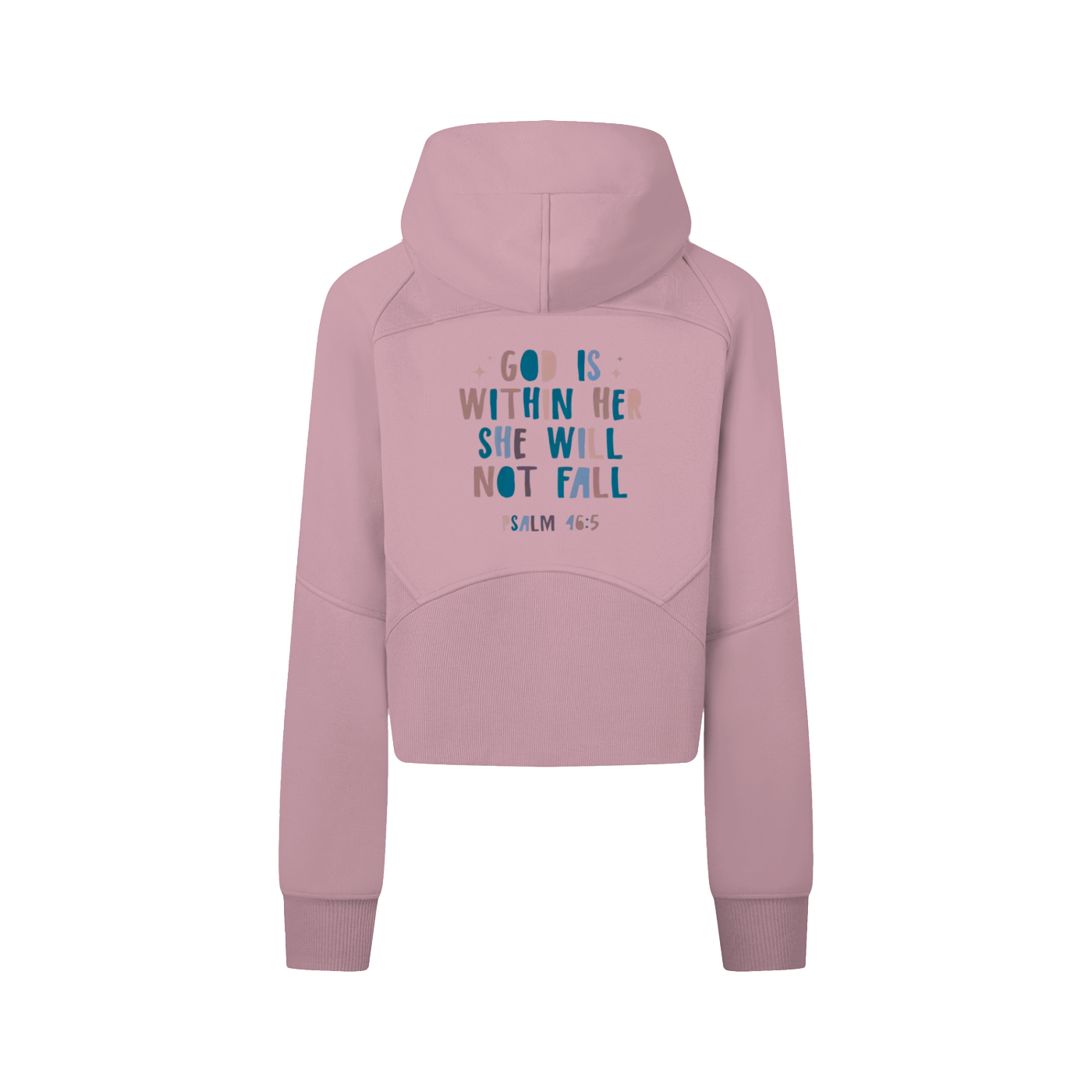 "Psalm 46:5" Women's Cropped Zip-Through Hoodie