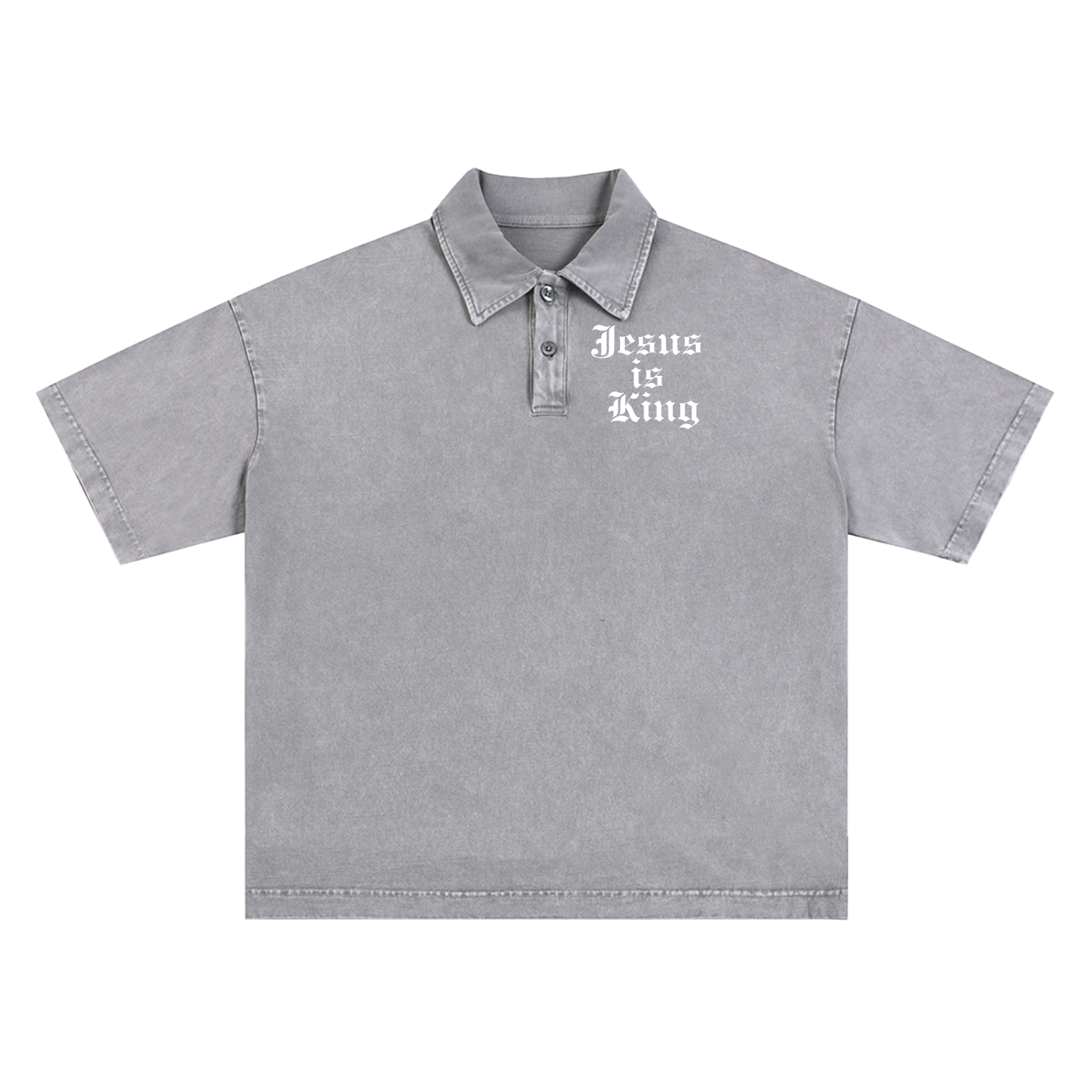 Jesus is king Heavyweight Snow-Washed Polo T-Shirt