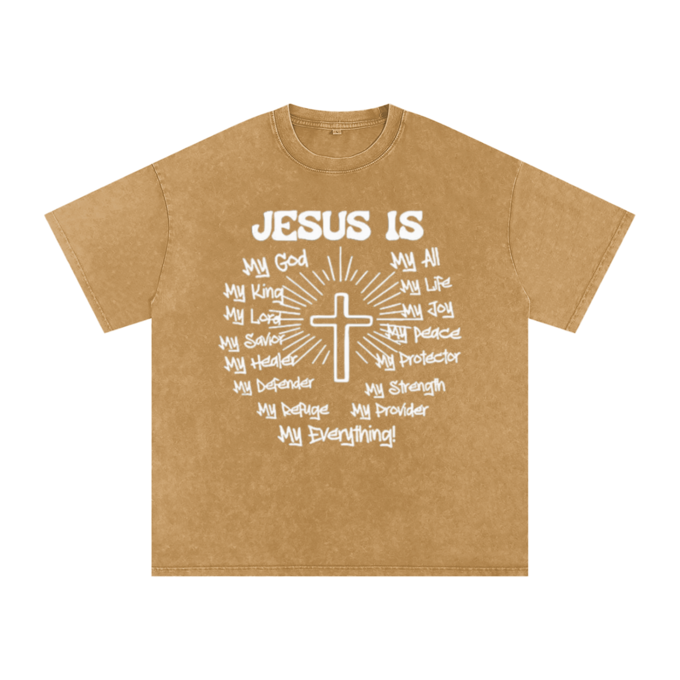 "Jesus is my everything" Snow Washed Oversized Cotton T-Shirt