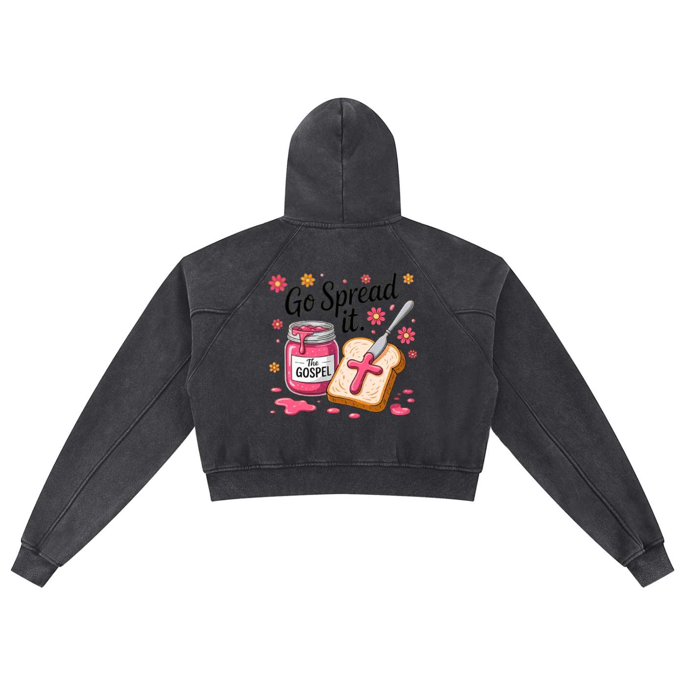 "Spread the Gospel" Women's Snow Washed Cropped Hoodie