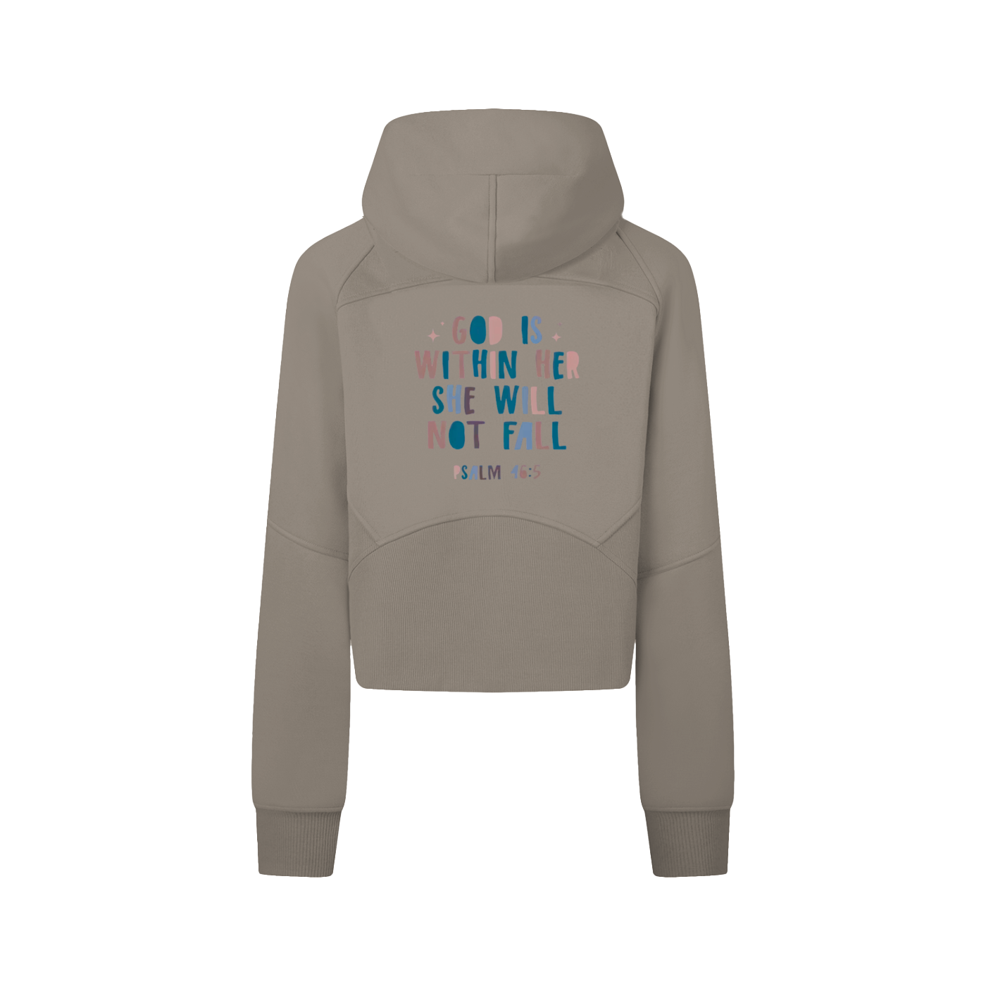 "Psalm 46:5" Women's Cropped Zip-Through Hoodie