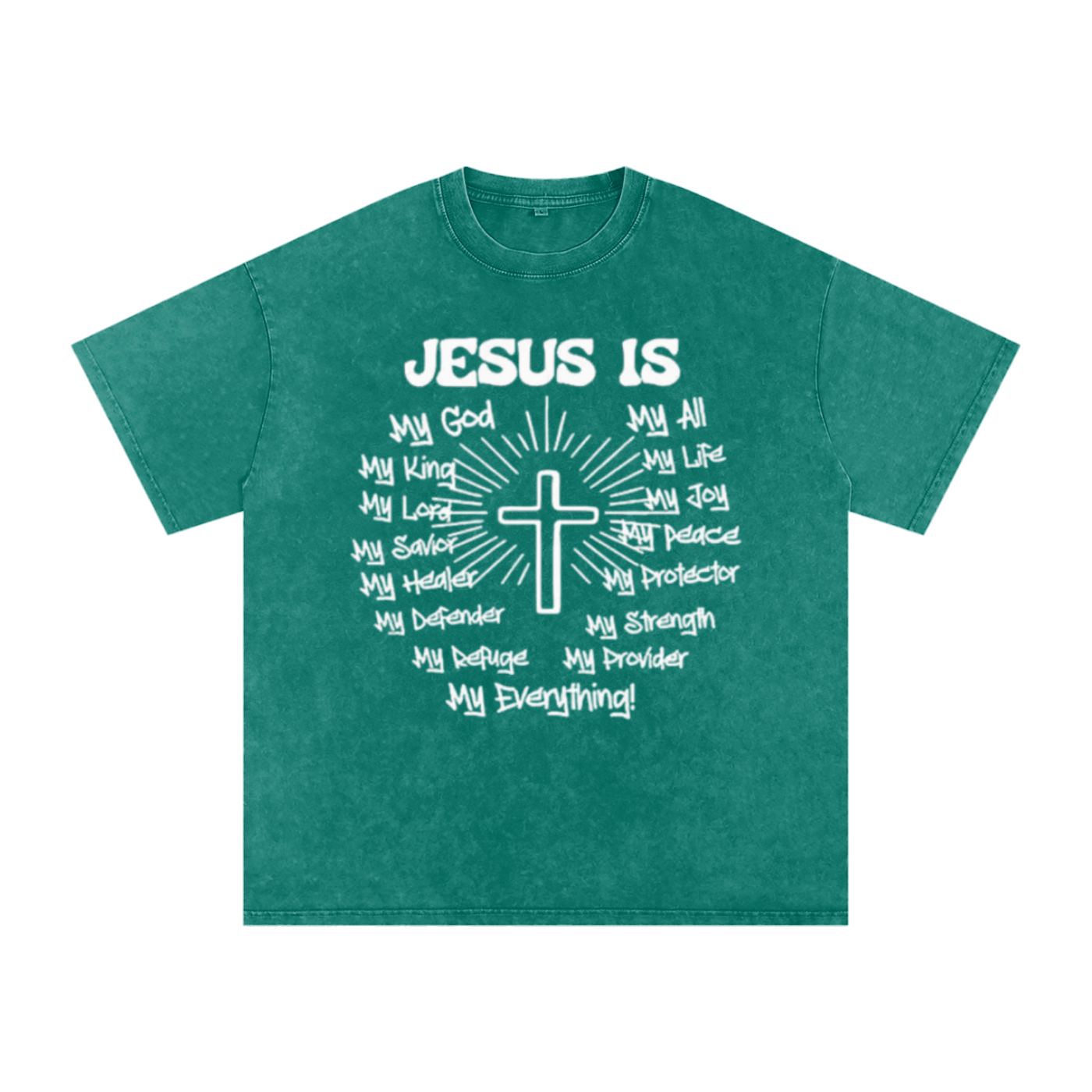 "Jesus is my everything" Snow Washed Oversized Cotton T-Shirt