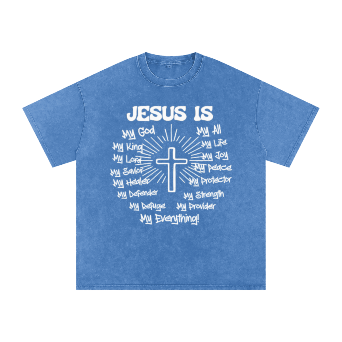 "Jesus is my everything" Snow Washed Oversized Cotton T-Shirt