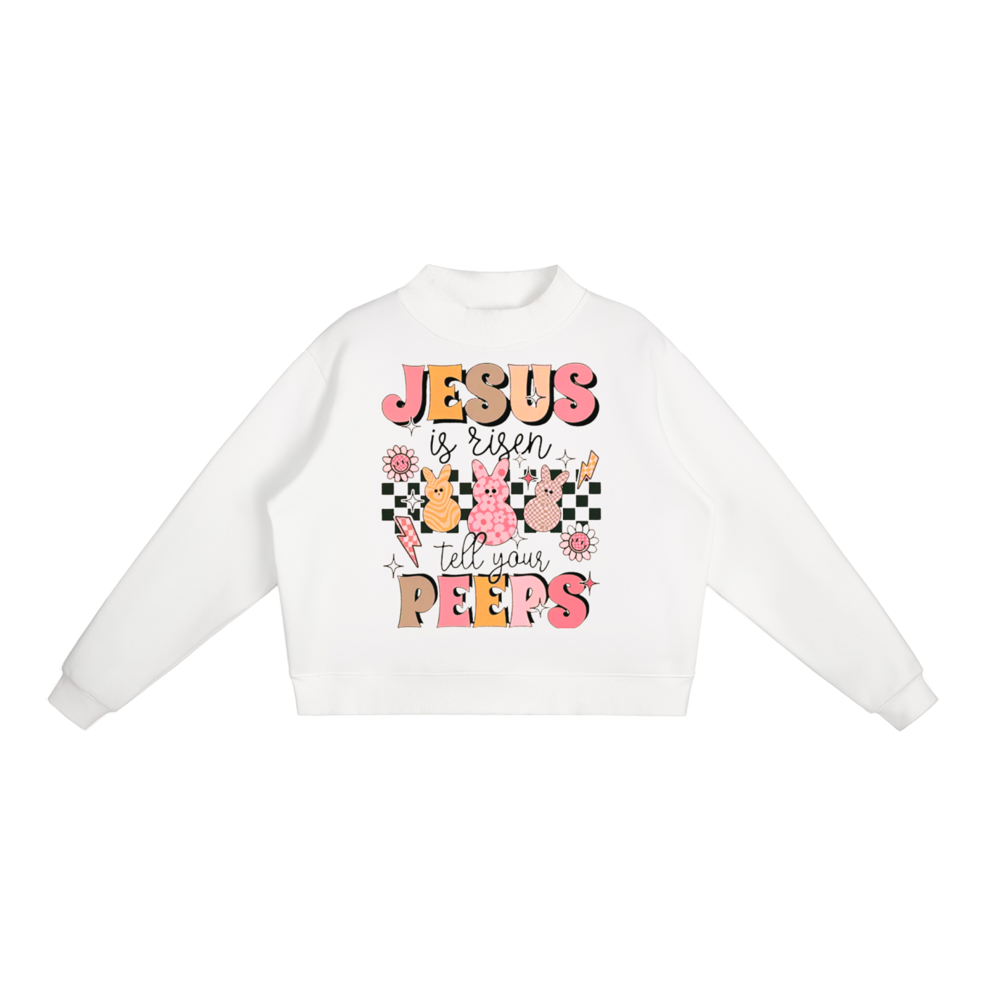 "Jesus is Risen" Women's Essential Fleece Mid-Neck Crew Sweatshirt
