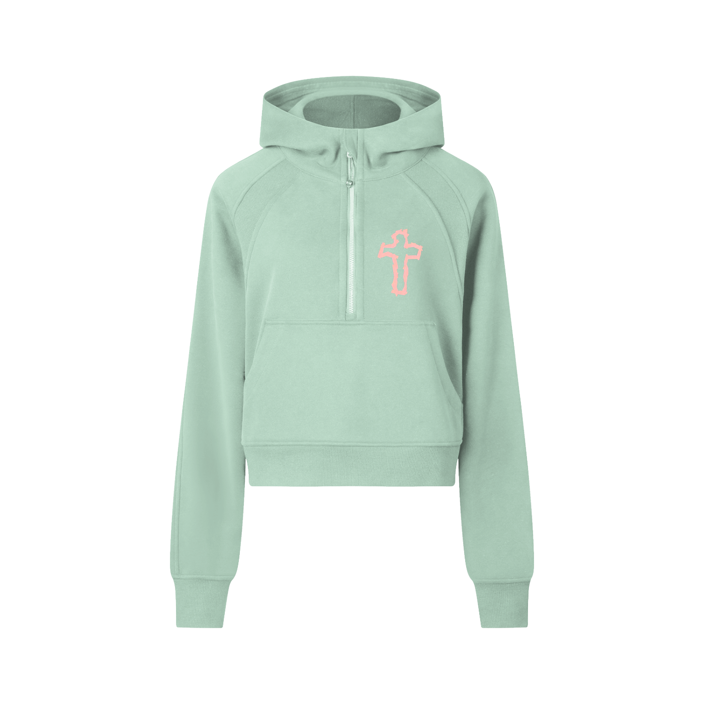 "Faith" Women's Cropped Half-Zip Hoodie
