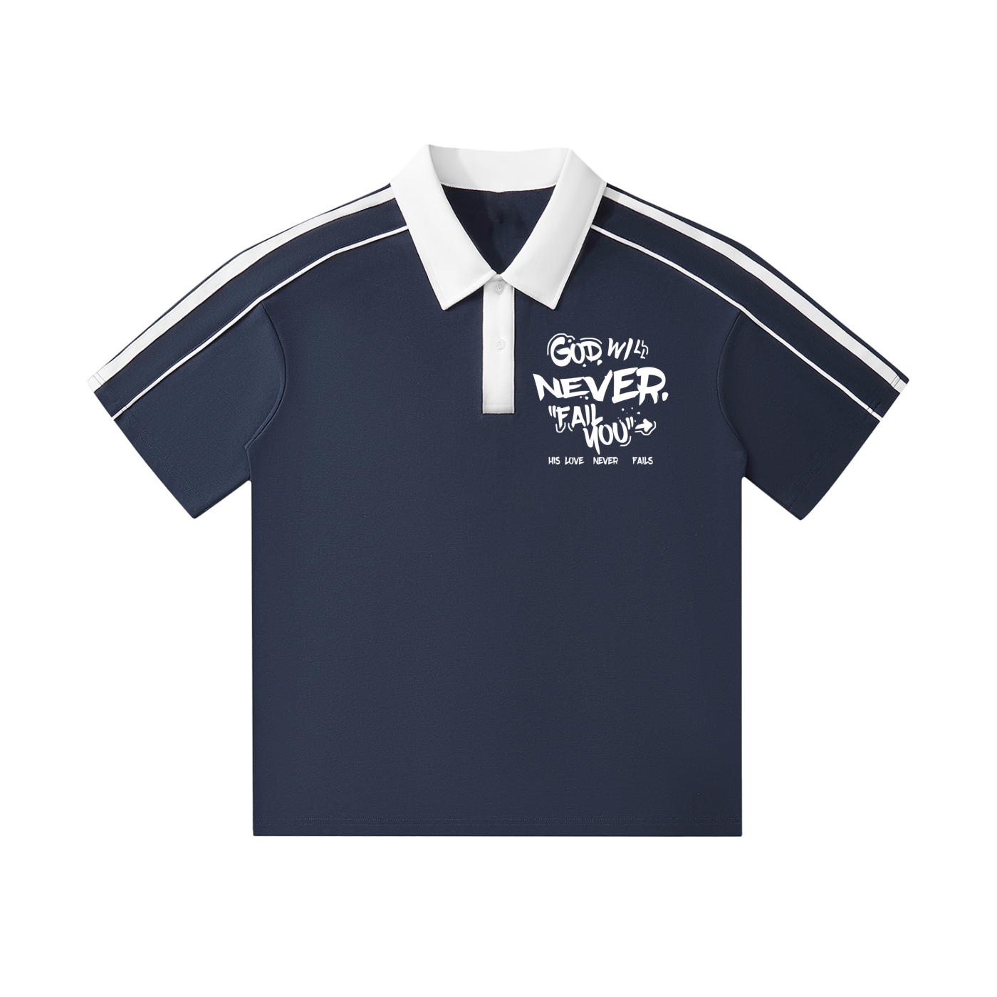 "Jesus is my Everything" Contrast Collar Short-Sleeve Polo Shirt