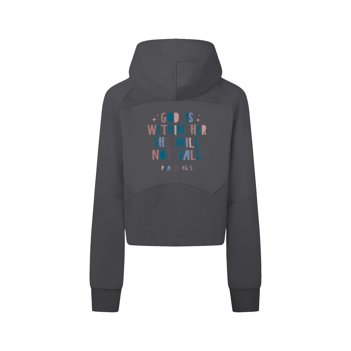 "Psalm 46:5" Women's Cropped Zip-Through Hoodie