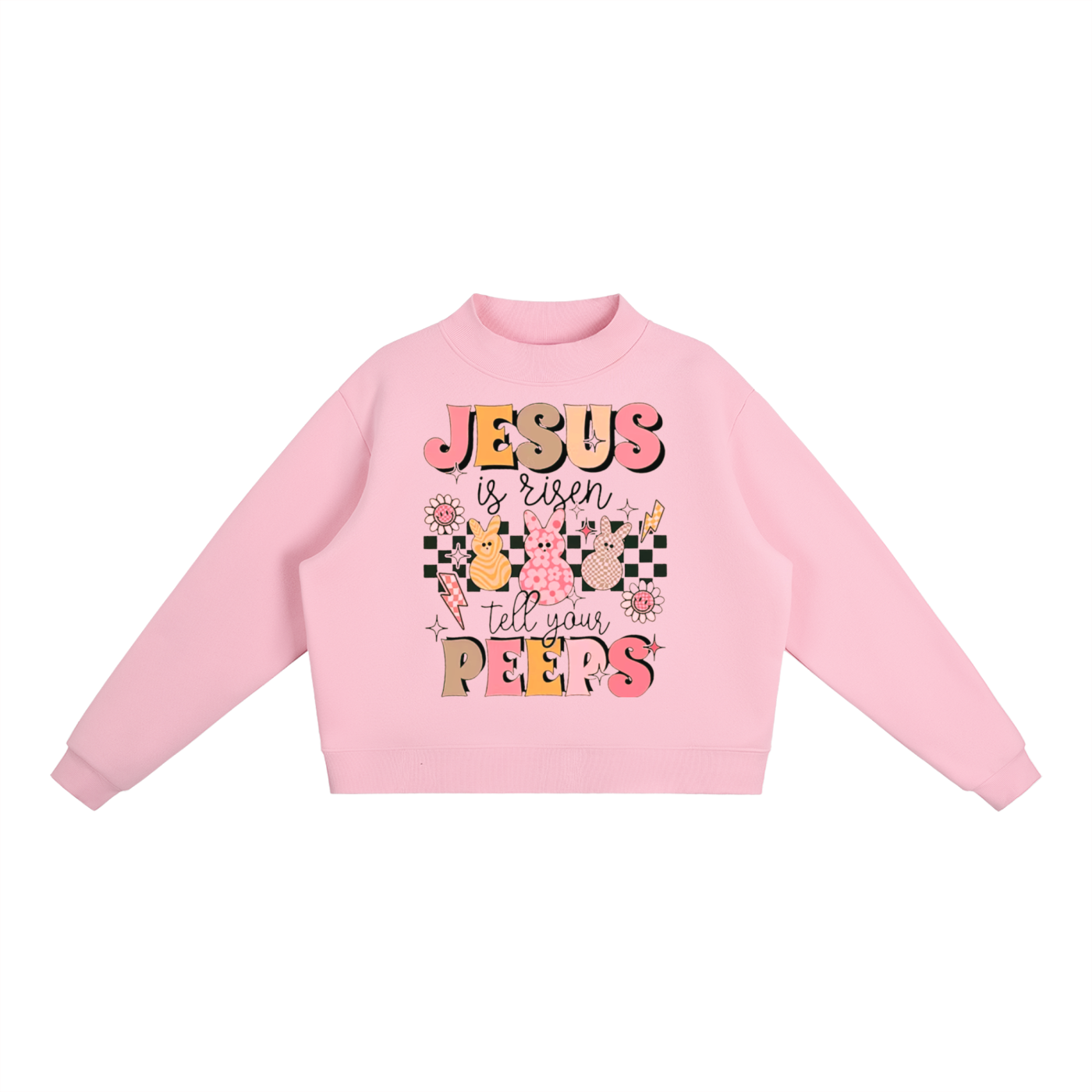 "Jesus is Risen" Women's Essential Fleece Mid-Neck Crew Sweatshirt