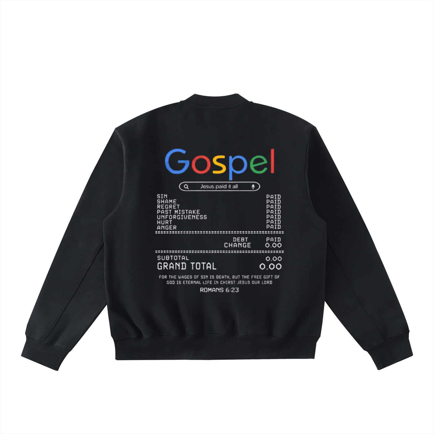 "GOSPEL" Essential Zip-Up Fleeced Varsity Jacket