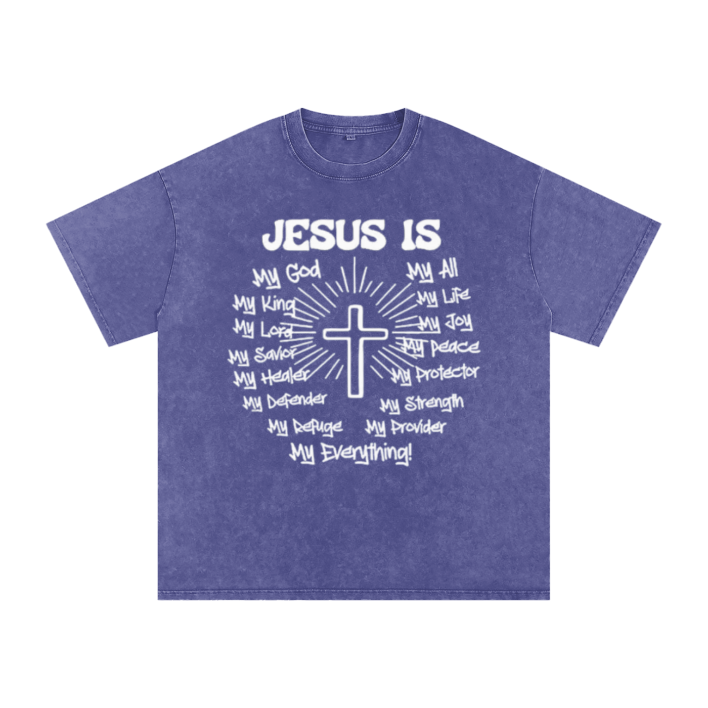 "Jesus is my everything" Snow Washed Oversized Cotton T-Shirt