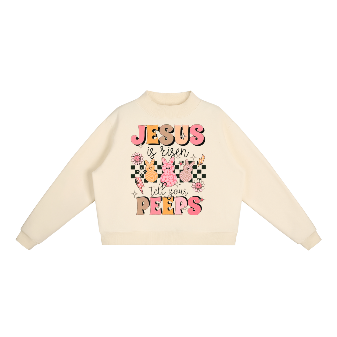 "Jesus is Risen" Women's Essential Fleece Mid-Neck Crew Sweatshirt