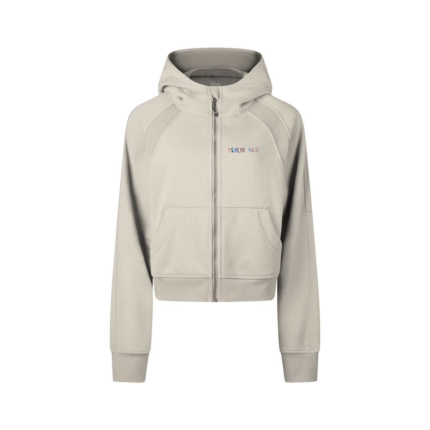 "Psalm 46:5" Women's Cropped Zip-Through Hoodie