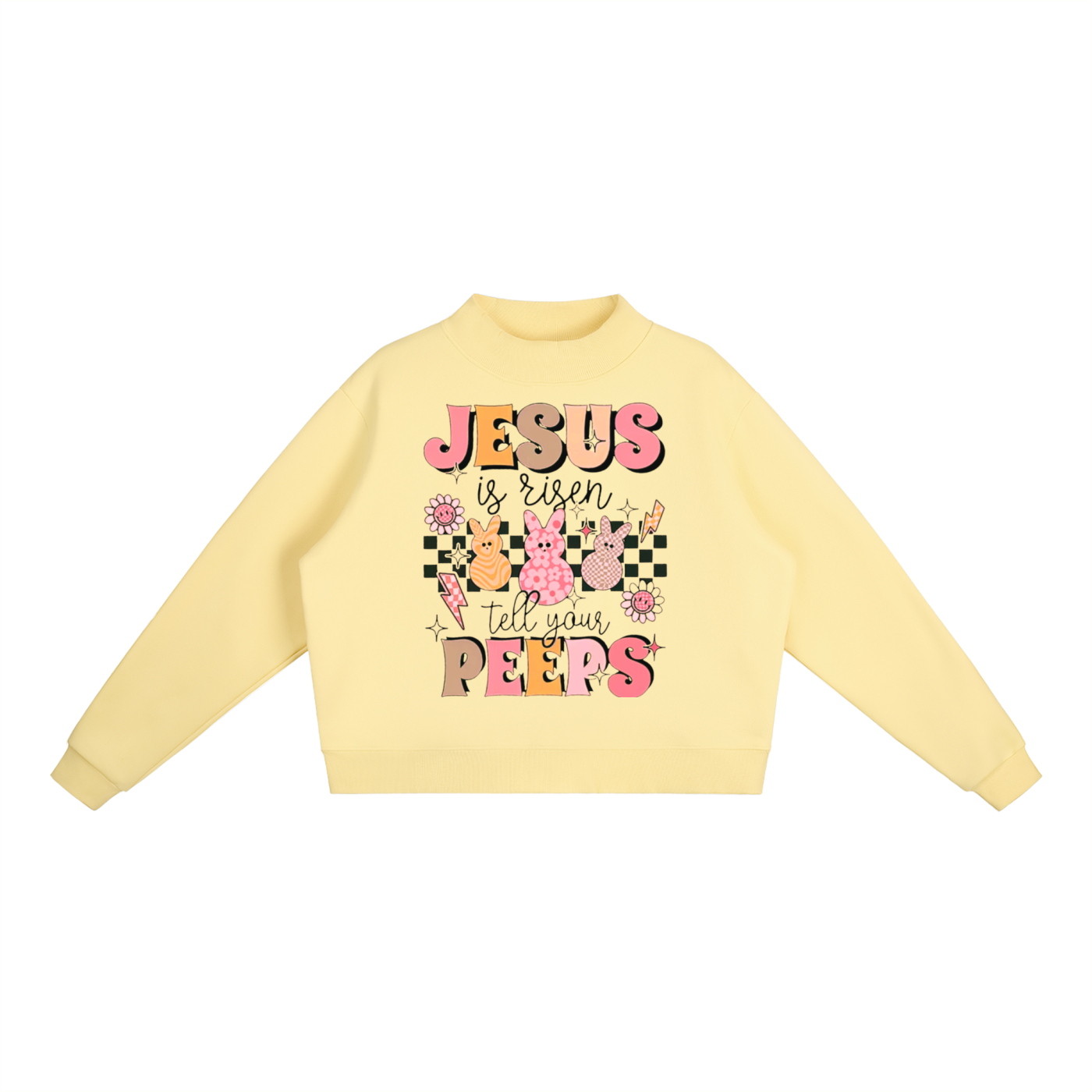 "Jesus is Risen" Women's Essential Fleece Mid-Neck Crew Sweatshirt