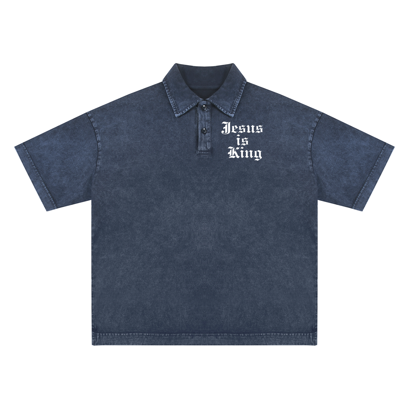 Jesus is king Heavyweight Snow-Washed Polo T-Shirt