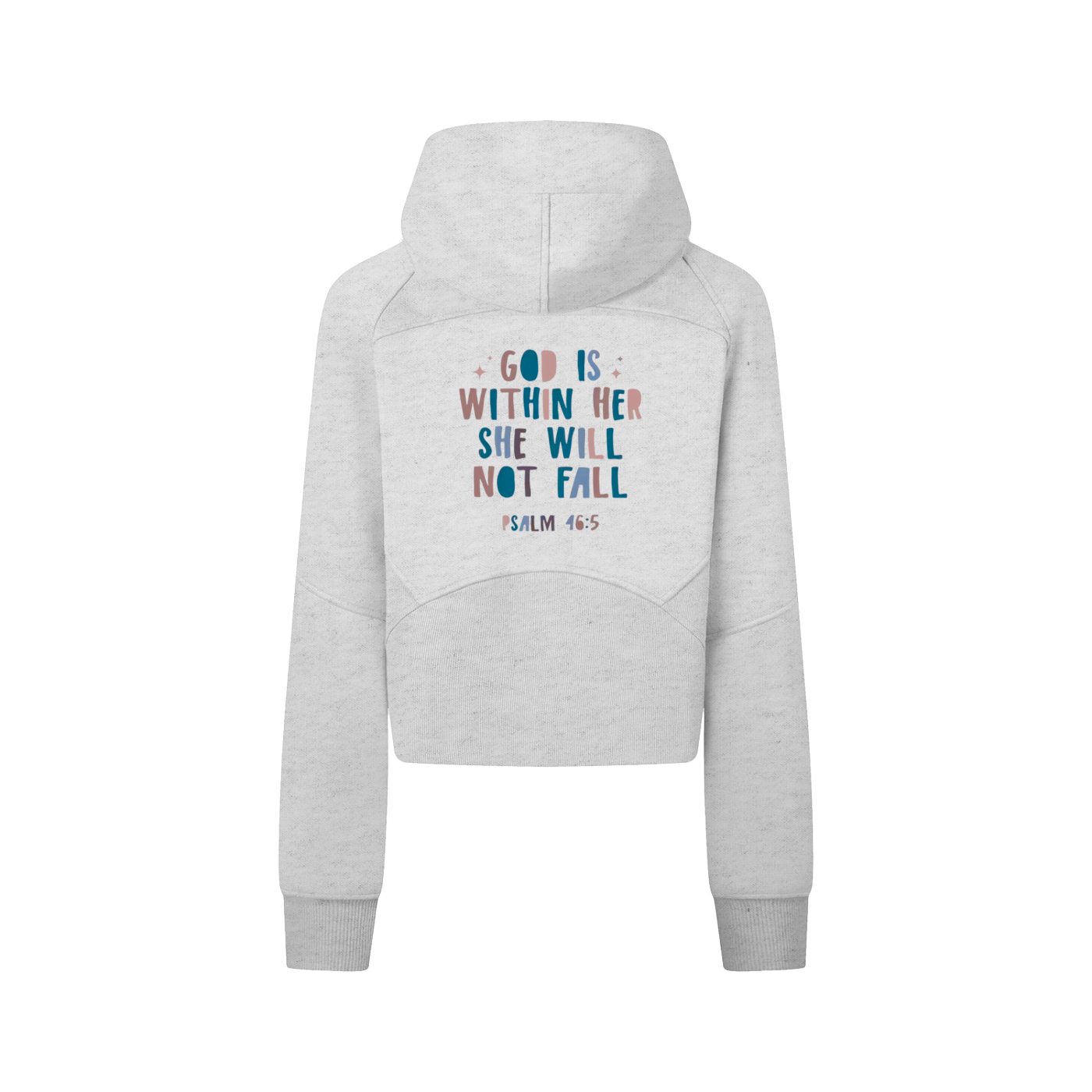 "Psalm 46:5" Women's Cropped Zip-Through Hoodie