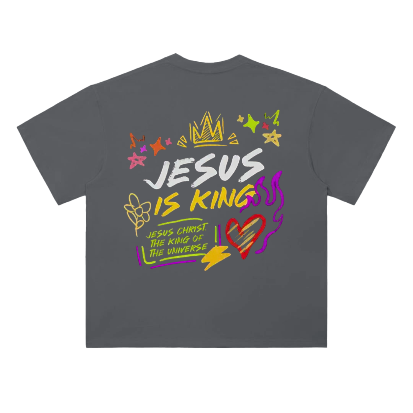 "Jesus is King" Heavyweight Drop Shoulder Cotton T-Shirt