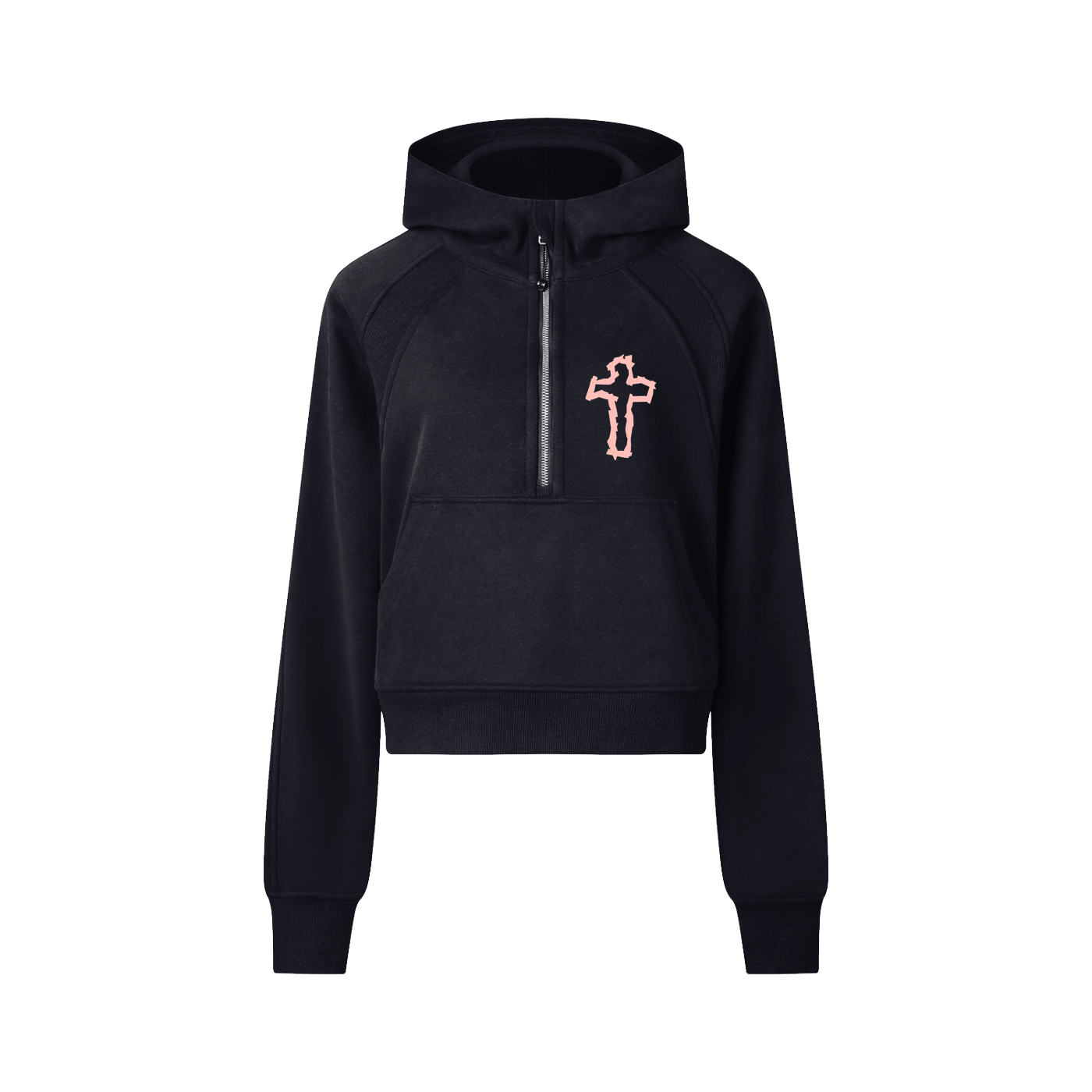 "Faith" Women's Cropped Half-Zip Hoodie