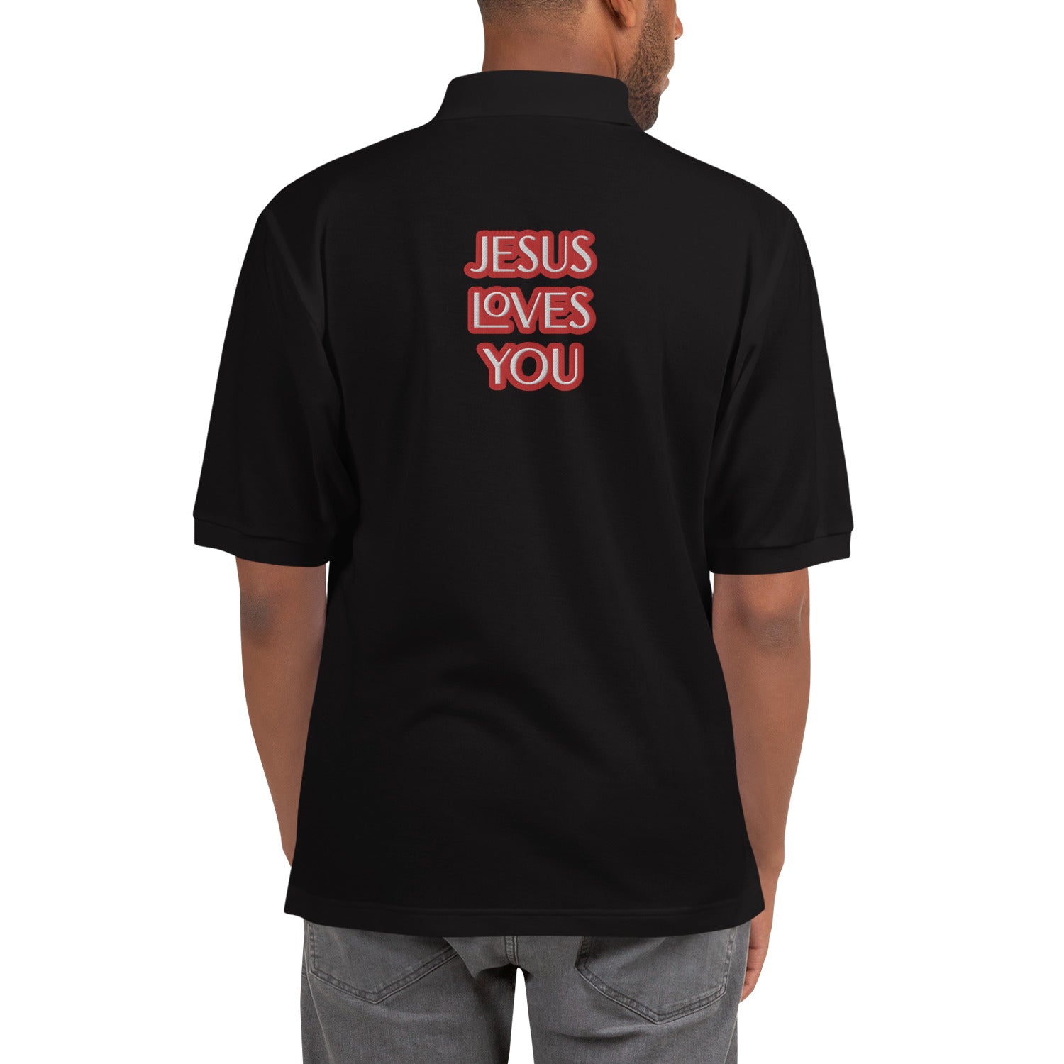 Jesus Loves You Men's Premium Polo