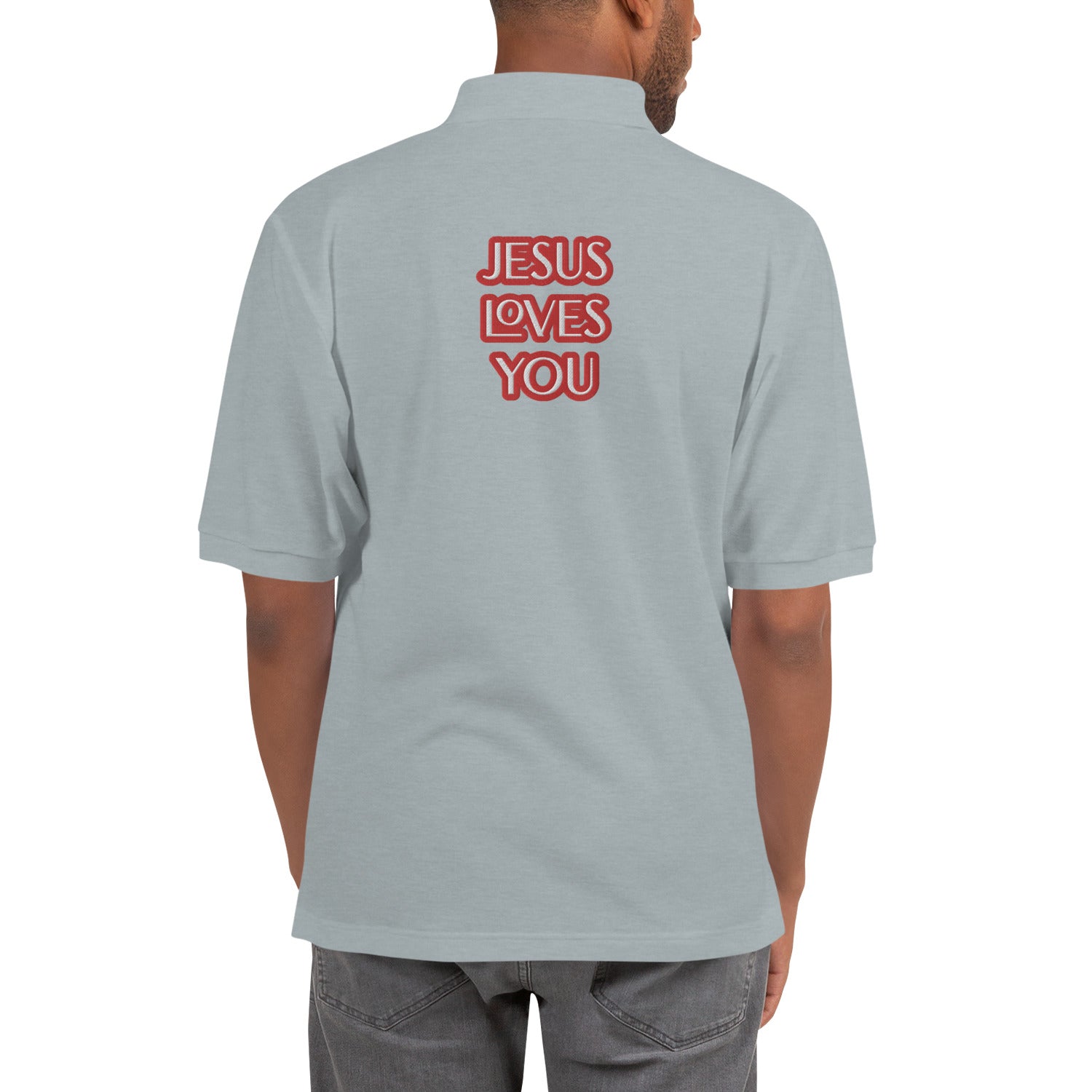Jesus Loves You Men's Premium Polo