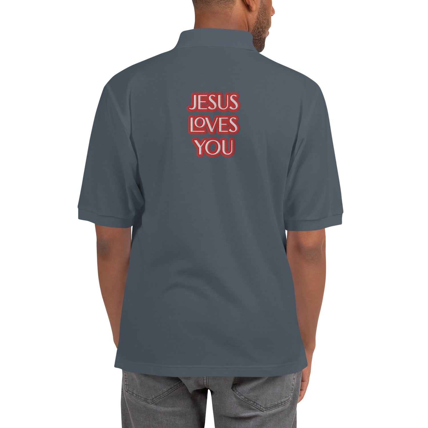 Jesus Loves You Men's Premium Polo