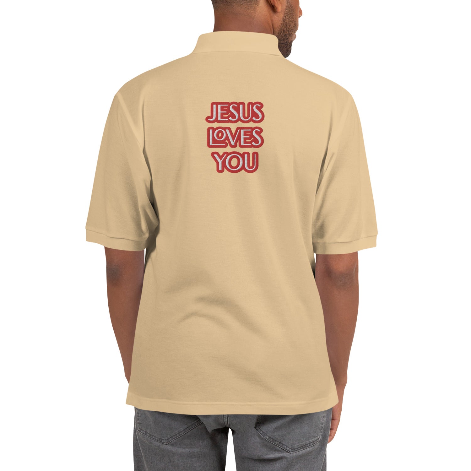 Jesus Loves You Men's Premium Polo