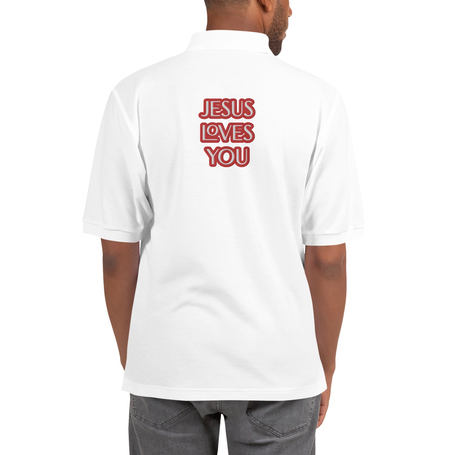 Jesus Loves You Men's Premium Polo