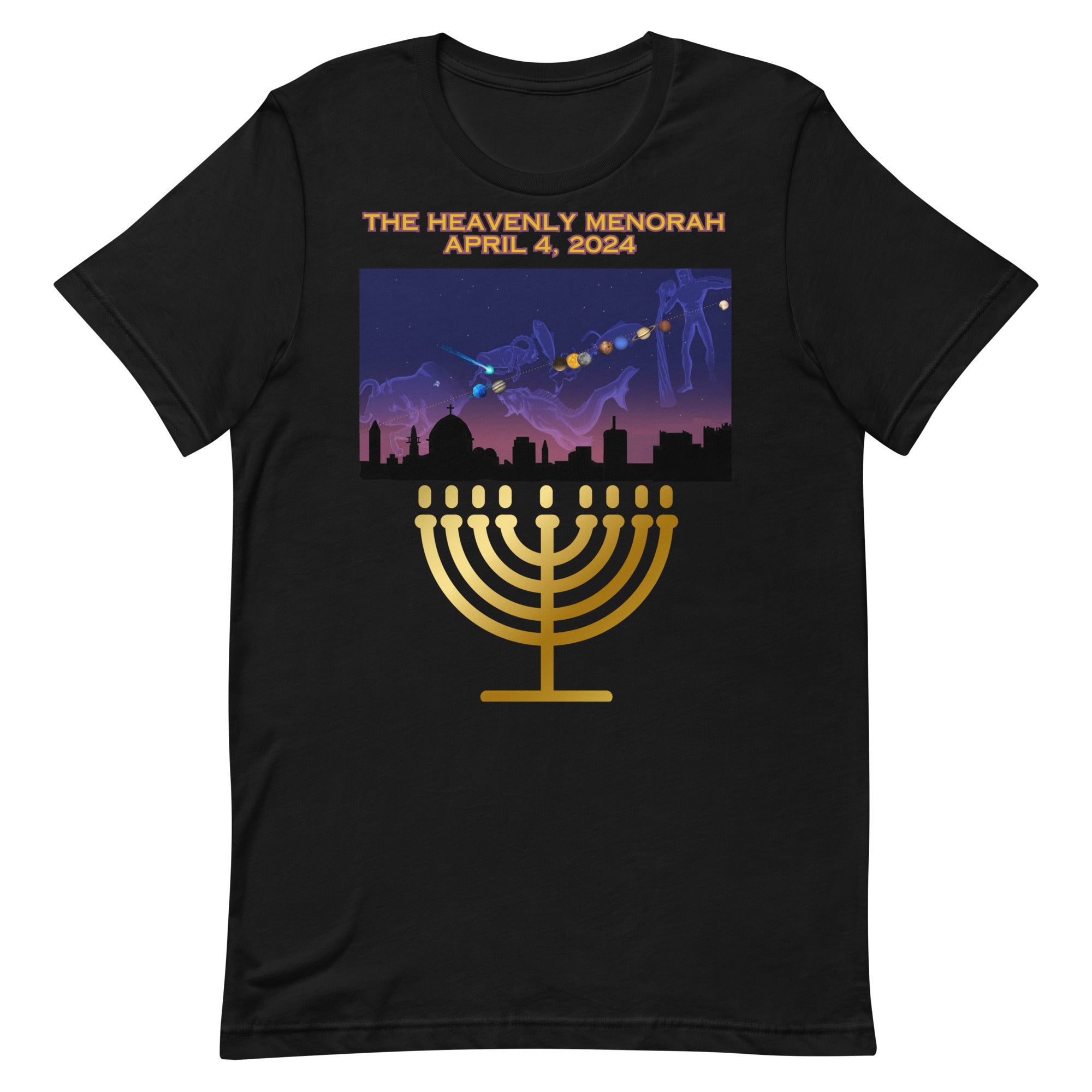 Heavenly Menorah Unisex t-shirt