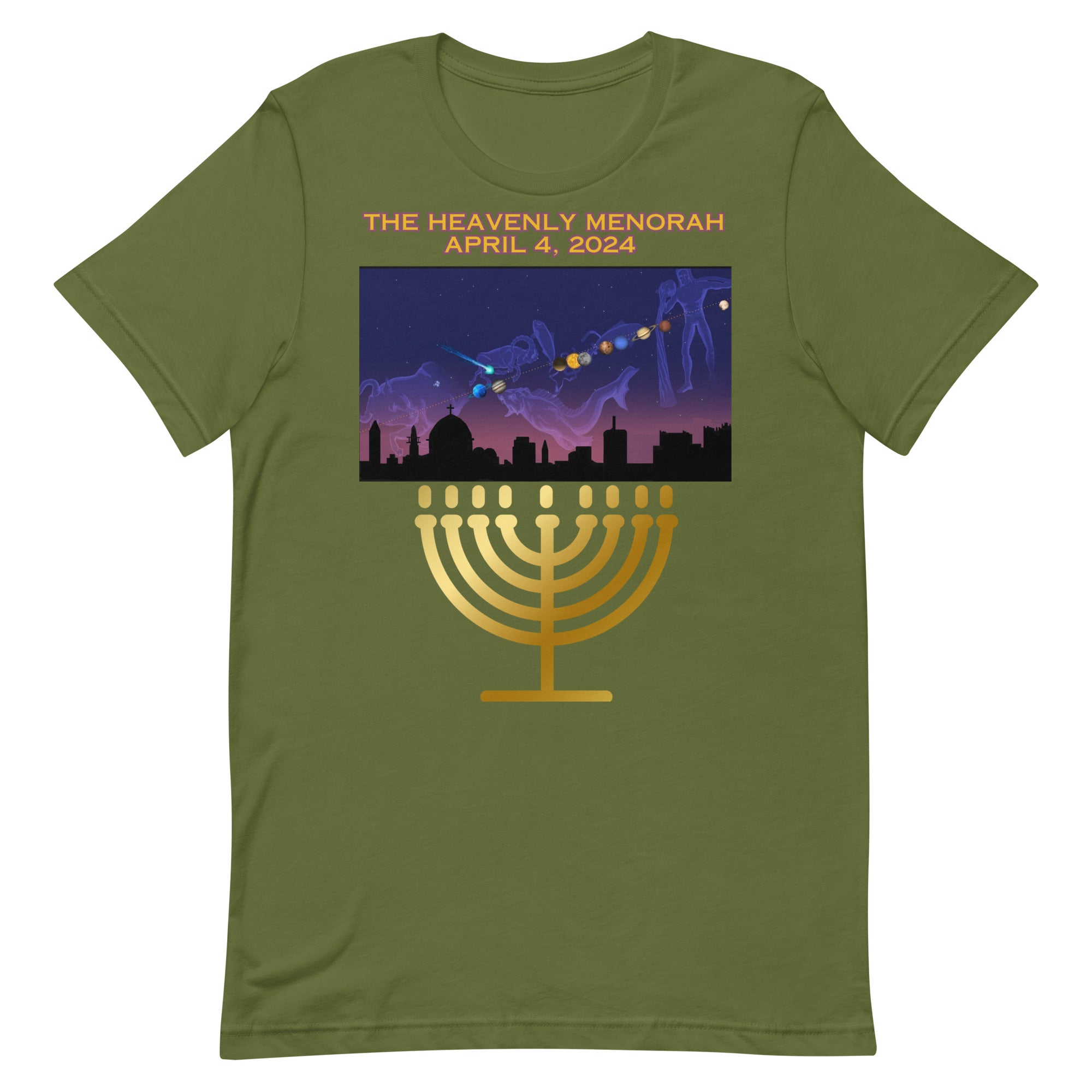 Heavenly Menorah Unisex t-shirt