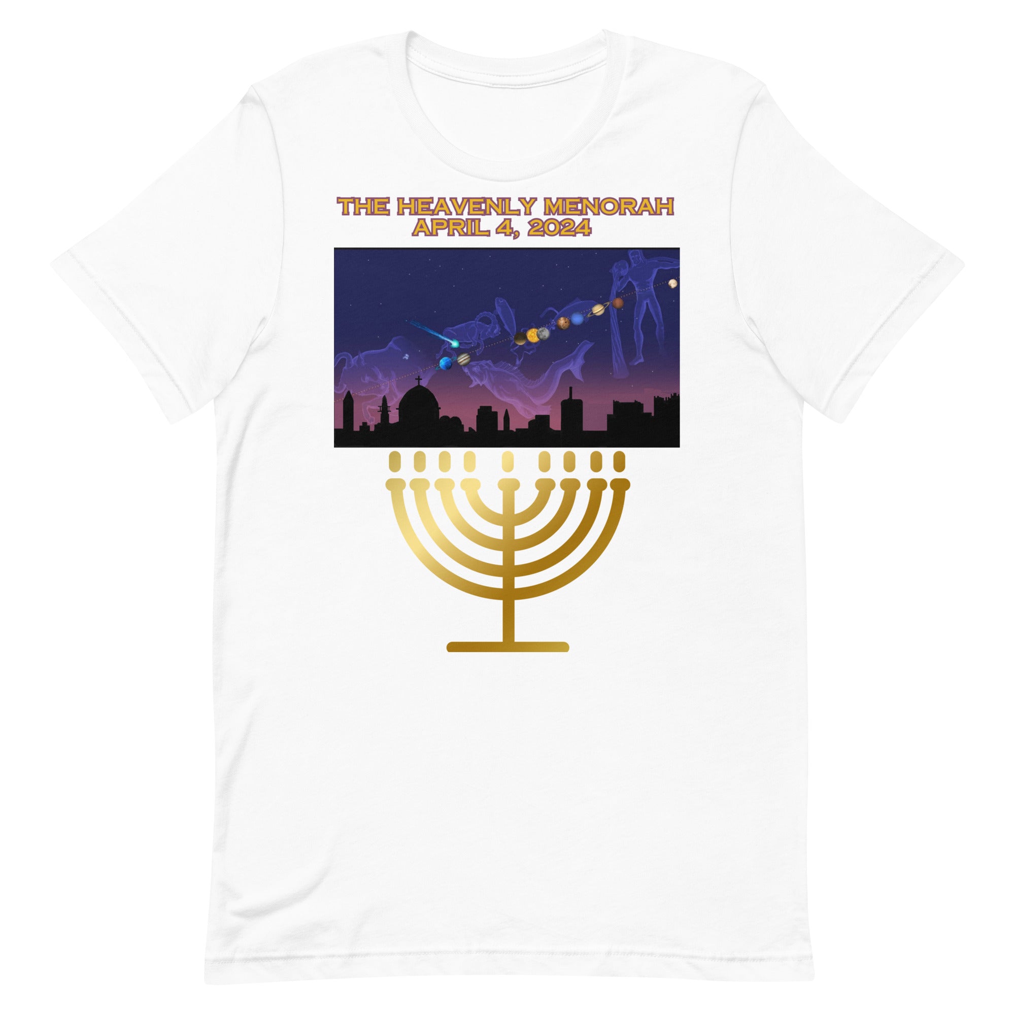 Heavenly Menorah Unisex t-shirt
