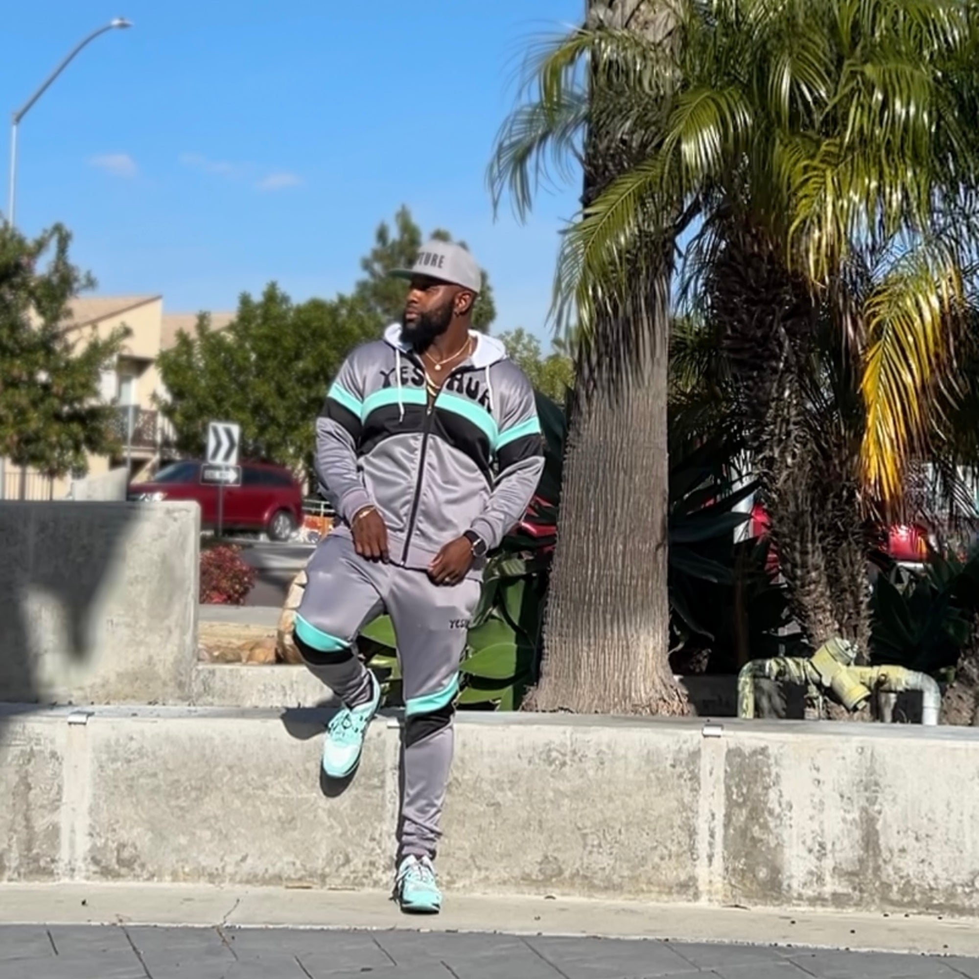 Preach Faith in Christ Tracksuit Set in Gray