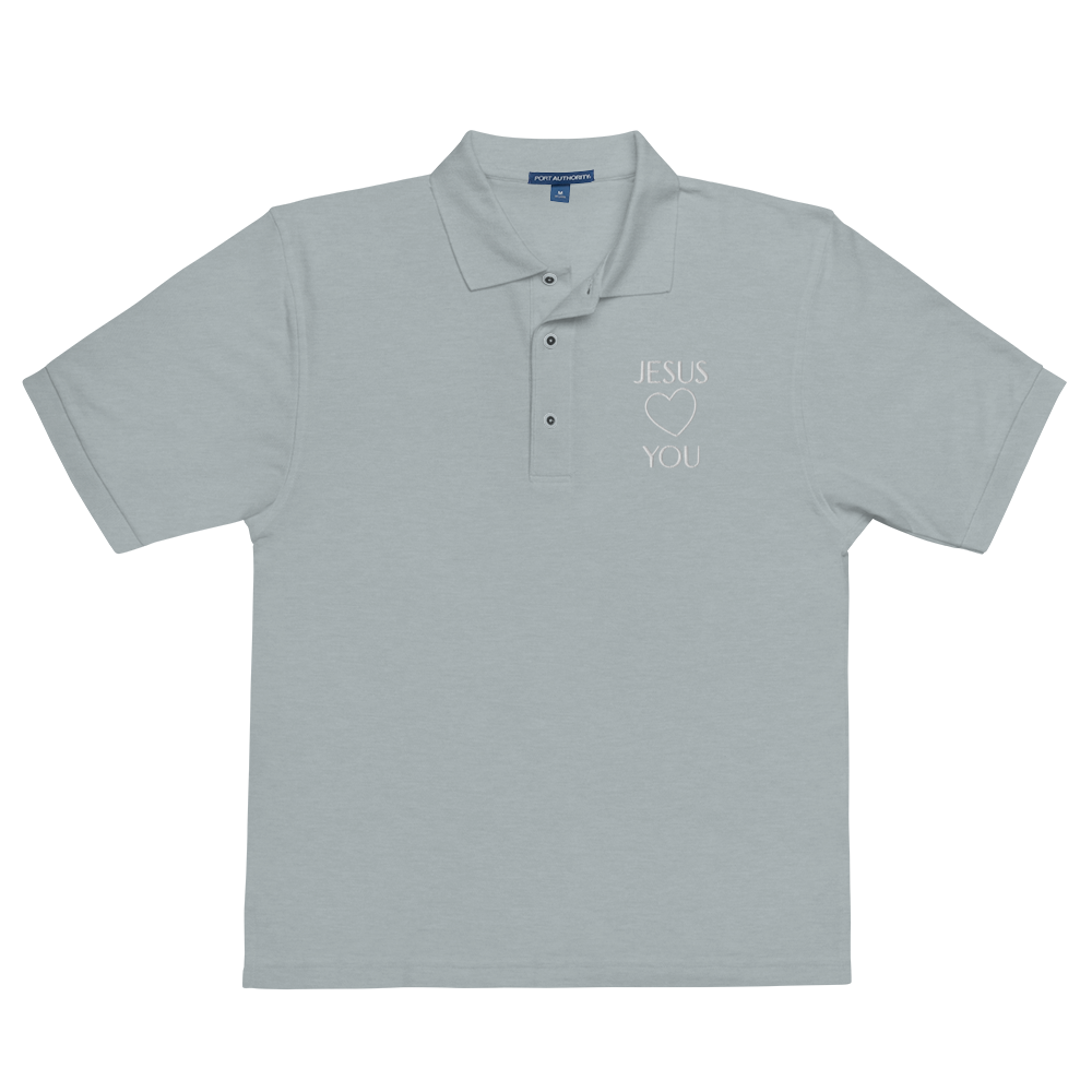 Jesus Loves  You Men's Premium Polo