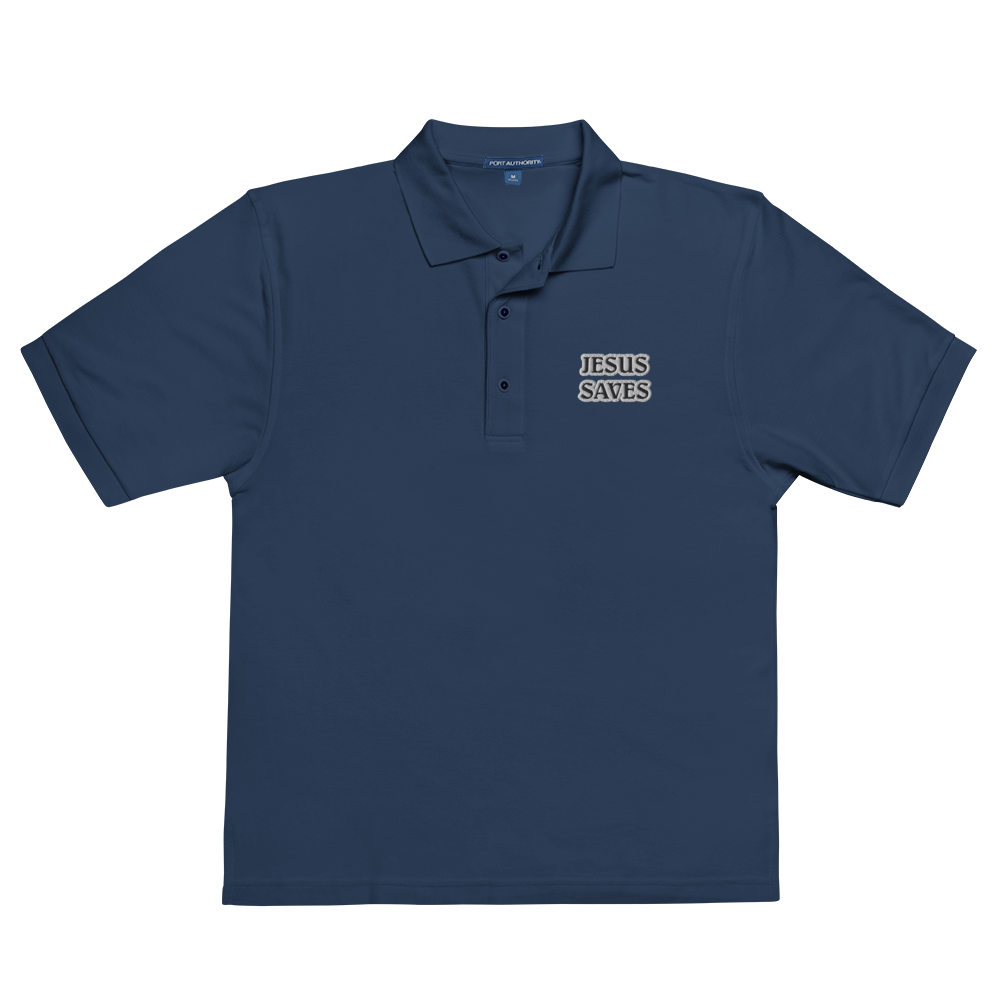 Jesus Saves Men's Premium Polo